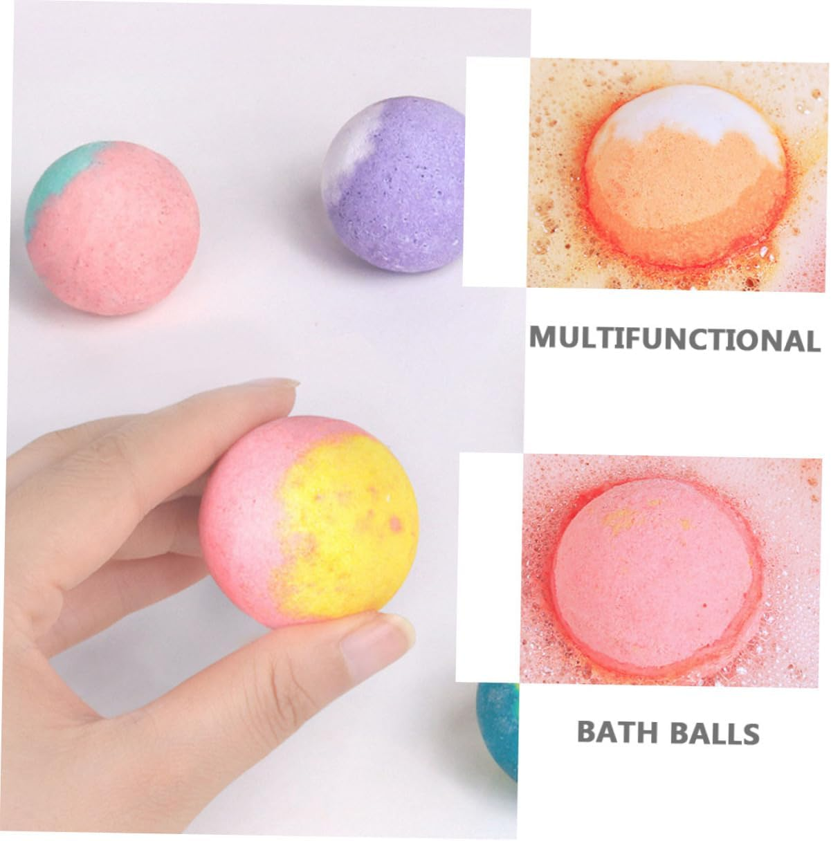 Angoily 6Pcs Bath Salt Ball Foot Bath Pills Wedding Party Favors Bath Color Tablets Essentials Bath Bath Foot Soak Foot Spa Sodium Bicarbonate Bath Salt Balls image number 6