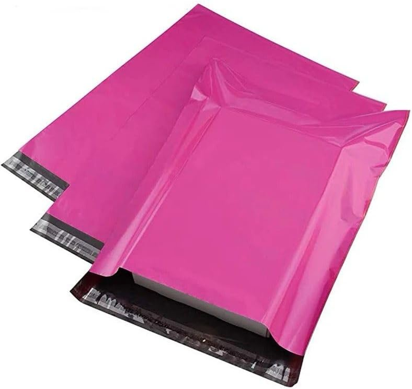 100-PINK Mix 25 Each Size Packs Carrier Bag Case Self Adhesive, Waterproof Postal Bags Envelopes & Plastic Mail Post Postage Plastic Bags(Pink, 6X9,9X12,10X14,12X16) image number 4