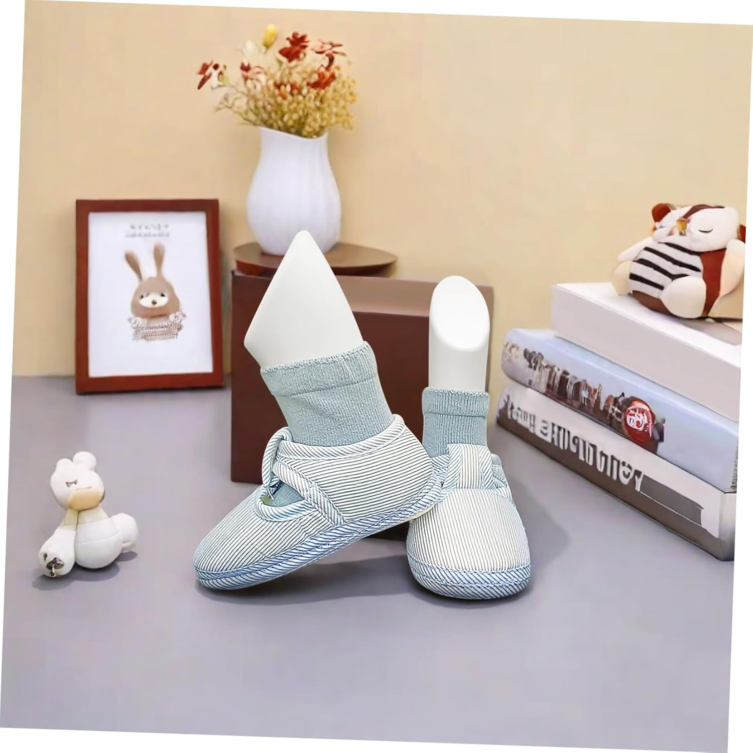 GARVALON 4Pcs Toddler Foot Mannequin Set Reusable Plastic Shoe Models 11.5Cm 14Cm Sizes for Display and Shop Supplies White and Skin Tone Colors image number 4