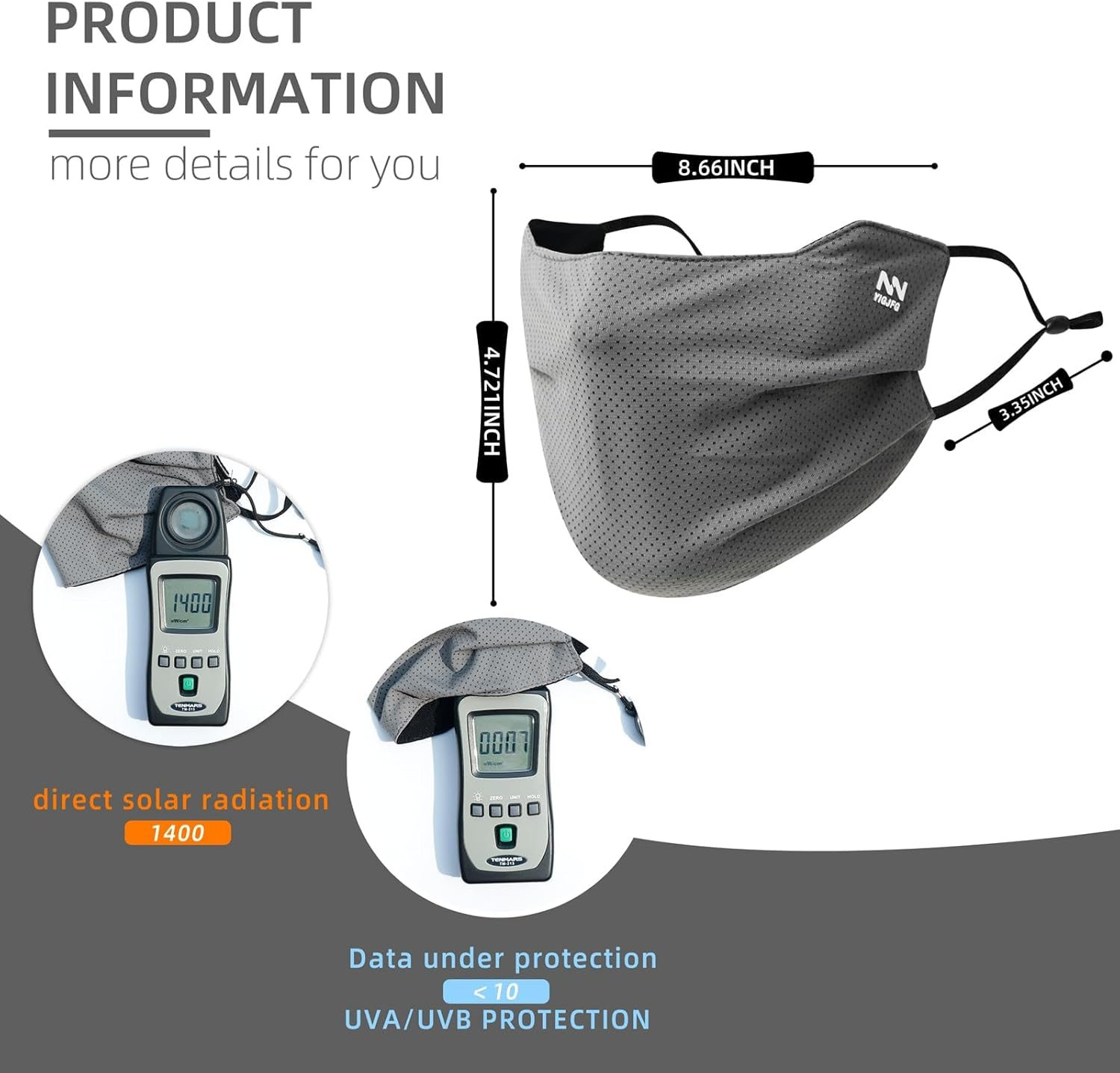 UV Face Shield Washable Reusable Sun Protection Face Mask for Motorcycle Running Riding Exercise and Other Sports 3Pcs image number 3