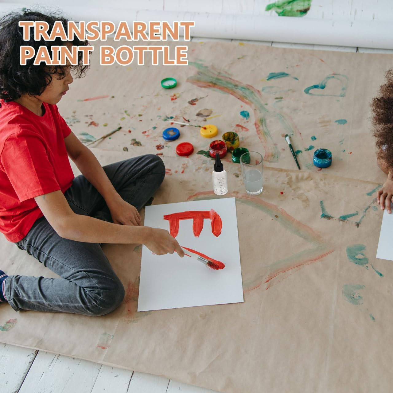 Gadpiparty 5Pcs Paint Mixing Bottles with Graduated Scale Clear Pet Squeeze Bottles for Precise Paint Dispensing with Spout Caps Lightweight and Leak-Resistant for Crafting and Model Painting image number 1