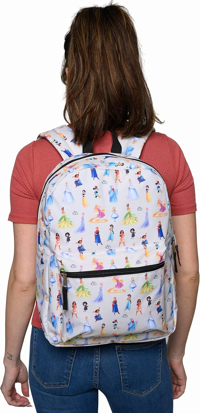 Disney 16" Laptop Backpack Cargo Pocket D100 Princess Minnie Mouse AOP, Multicolor, 16", Front Pocket image number 1