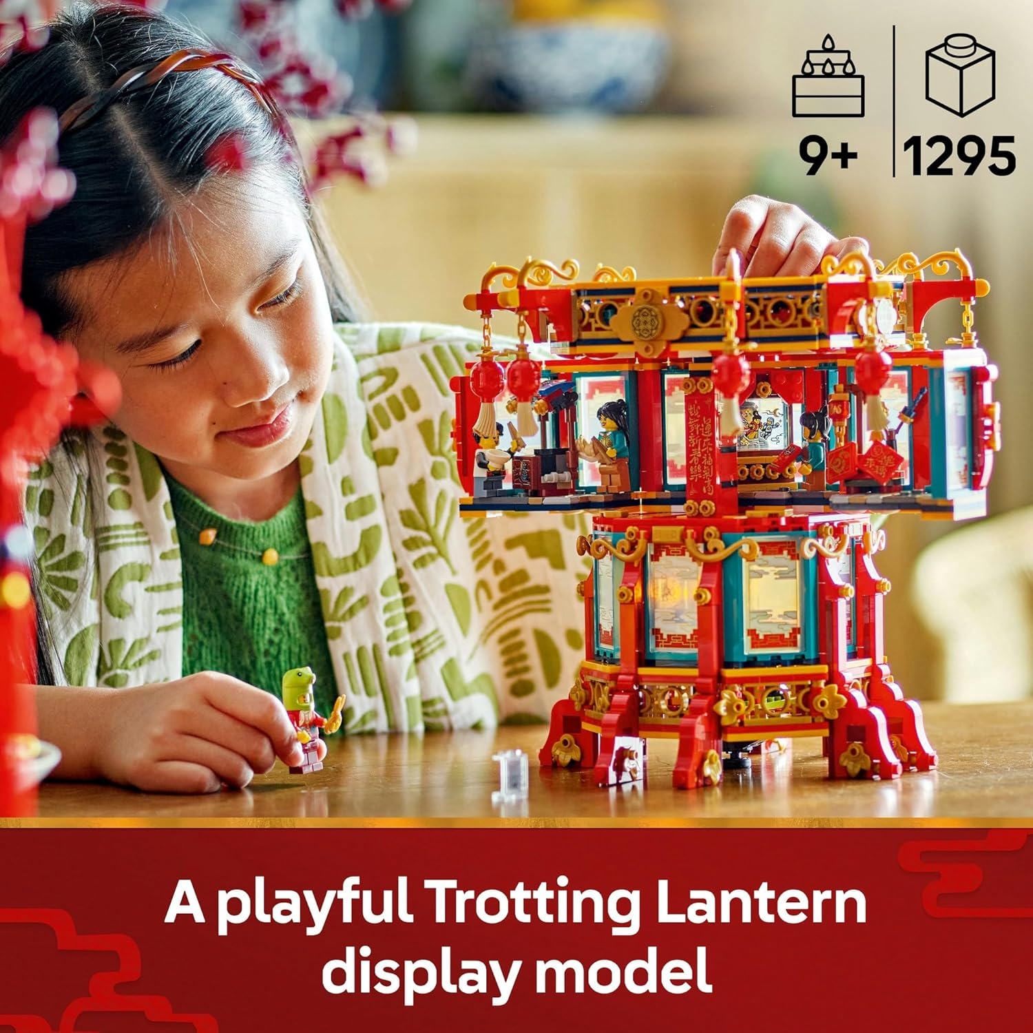 LEGO Spring Festival Trotting Lantern Toy for 9+ Year Old Boys & Girls, Lunar New Year Decoration and Building Set with a Year of the Snake Minifigure, Creative Kids Toys for Imaginative Play 80116 image number 5