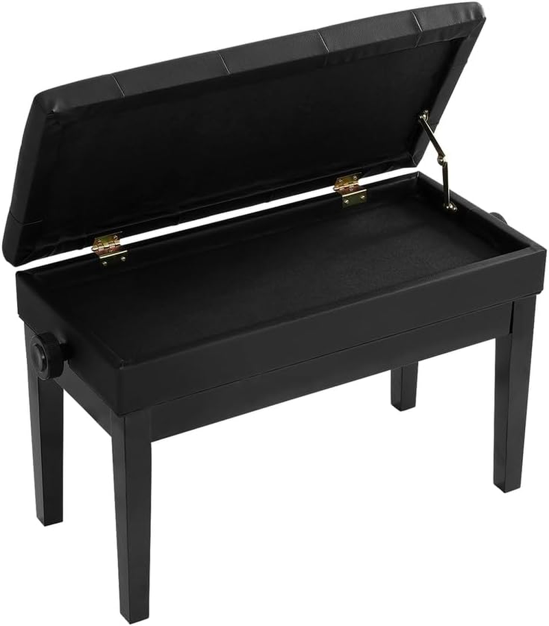Alpha Piano Bench Stool Adjustable Height Keyboard Seat W/Storage Wooden Chair image number 1
