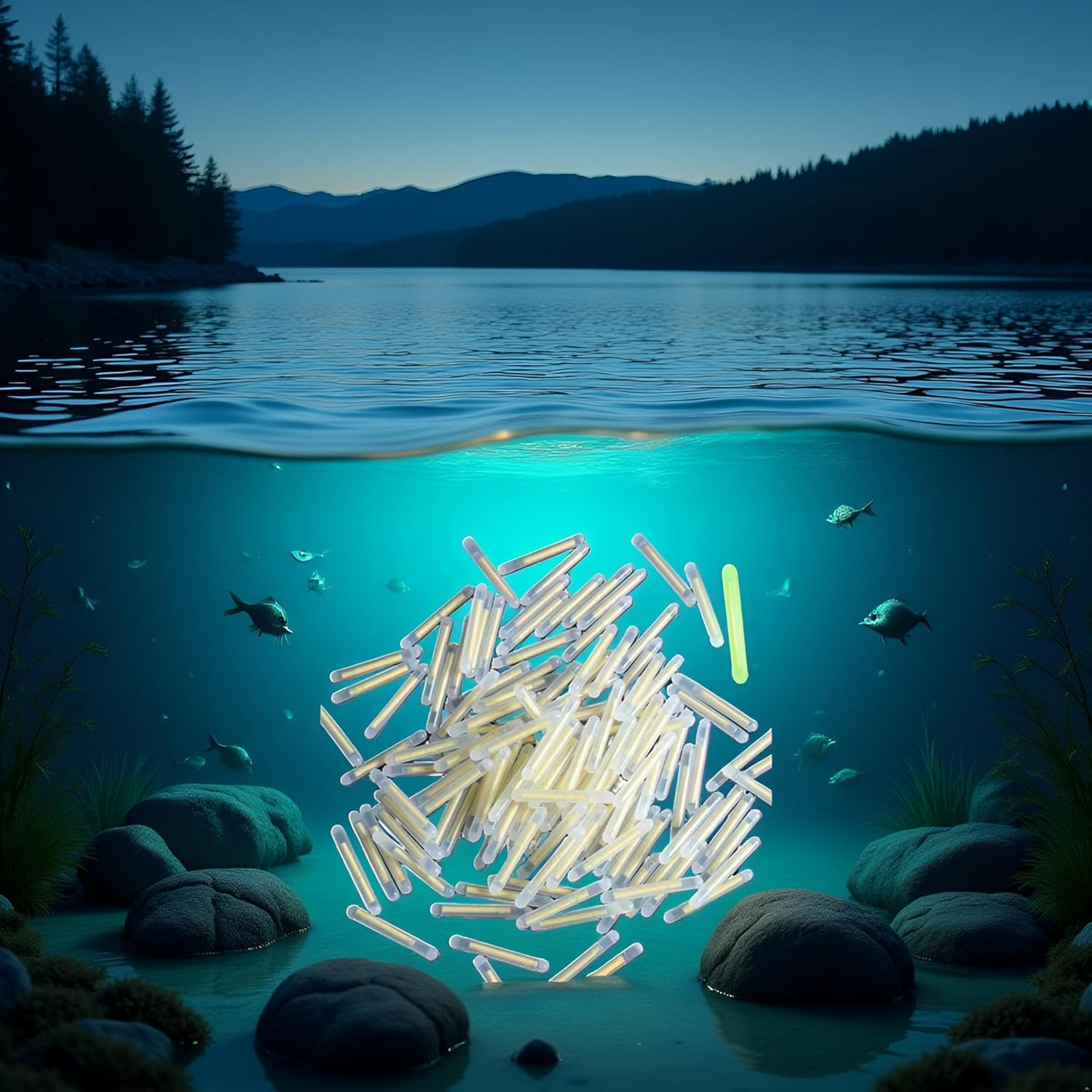 Puryupearl 100Pcs Yellow Fishing Float Light Stick Fluorescent Lightstick LED Fluorescent Dark Glow Sticks Fishing Float Accessories 3Mm Corks, Floats and Bobbers Terminal Tackle and Accessories