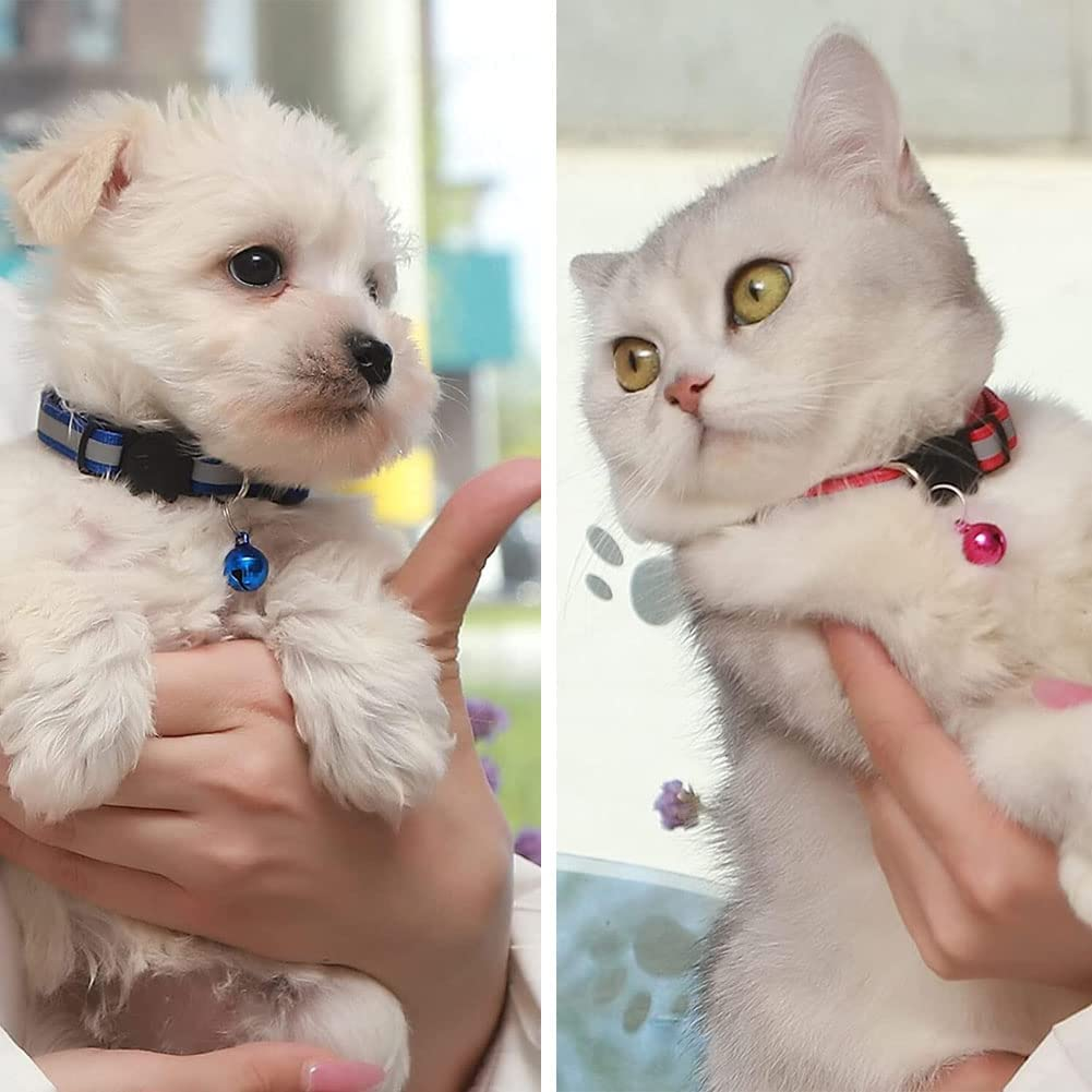 Gingeruper Cat Collar Cat Breakaway Collars Set 12 PCS with Bell Reflective Strap & Safety Buckle, Adjustable 8-12" (12 Color) image number 2