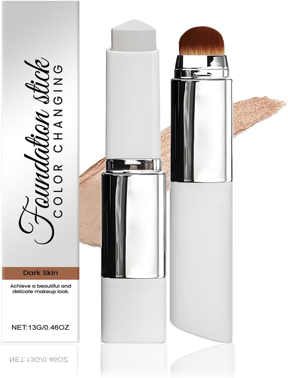 Cover Cream Stick V, Detachable Brush,Korean Color Changing Foundation With,Full to Medium Coverage Base Makeup (Natural)