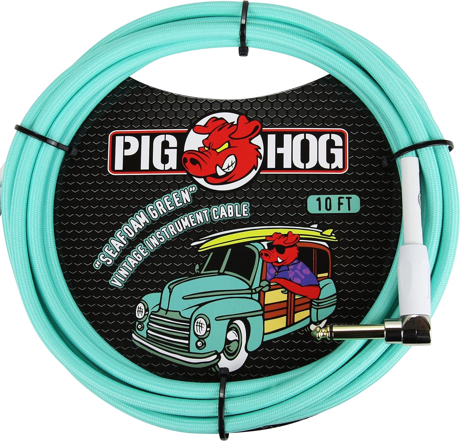 Pig Hog PCH10AGR Amplifier Grill Right-Angle 1/4" to 1/4" Guitar Instrument Cable, 10 Ft. Amplifier Grill 10 Feet Amplifier Grill image number 2