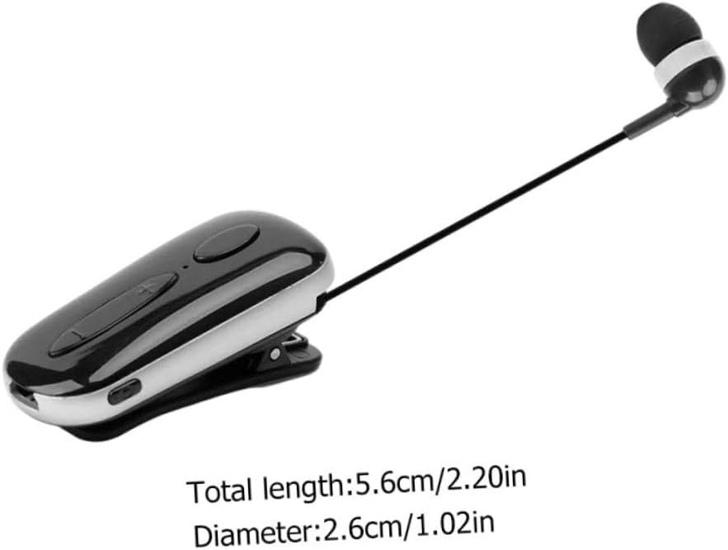 SHOWERORO Wireless Earbud Clip-On Headphone Retractable Sports Headset with Mic for Running Gym Workout Lightweight Sweatproof Earpiece for Active Lifestyle Black image number 4