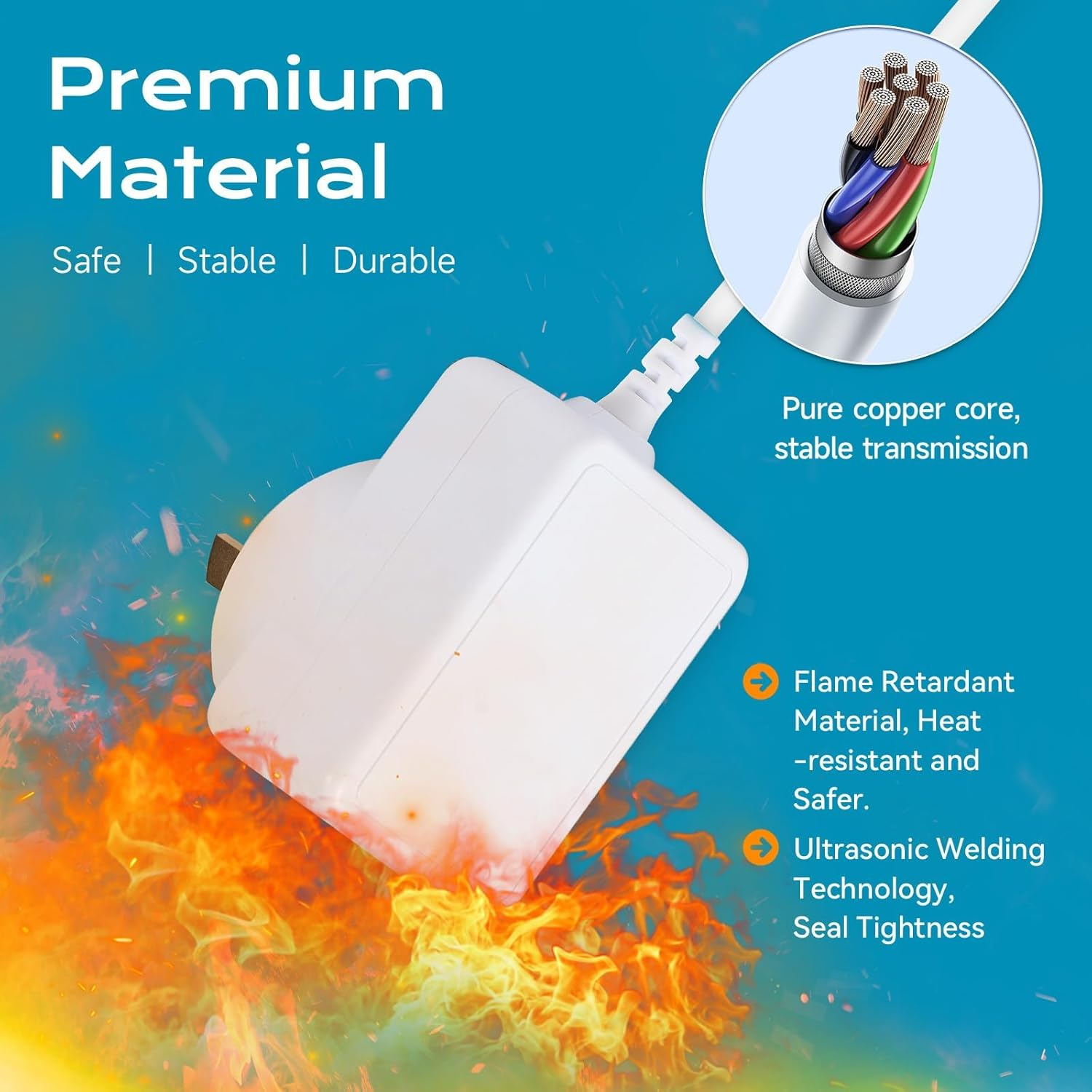 Guitar Pedal Power Supply Adaptor 9V DC 1A Centre Negative PSU Transformer Charging Adapter Wall Charger Plug for Electric Guitar Bass Effects Pedal Stompbox 9V Casio Keyboard image number 5