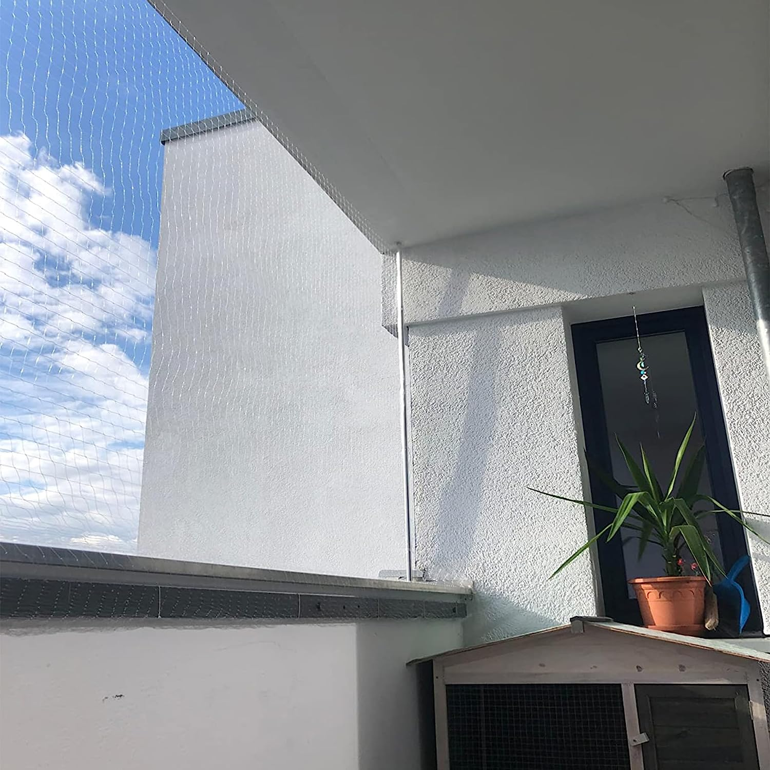 Cat Netting for Balcony, Cat Netting Anti-Fall Mesh Fence, anti Bird Netting for Garden/Balcony, Transparent Nylon Pet Mesh Fence for Dogs & Cat, Pet Safety Net for Balcony/Stairs/Window image number 3