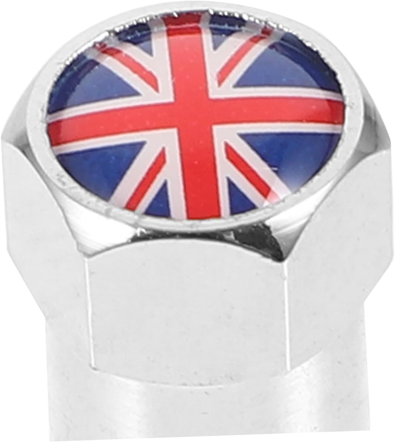 PLAFOPE 4Pcs Universal Car Tire Valve Stem Caps Metal Mini Valve Covers with UK Flag Design for Cars Suvs Trucks Sturdy Decorative Tyre Caps for Automotive Wheel Accessories image number 4