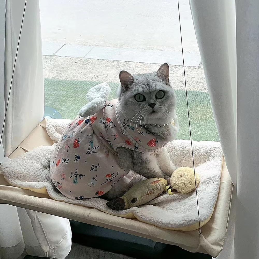 Cat Hammock Window Reinforced Cat Window Seat with Suction Cup Window Lounger for Cats for Sunbathing Pet Bed Large Cats up to 15 Kg