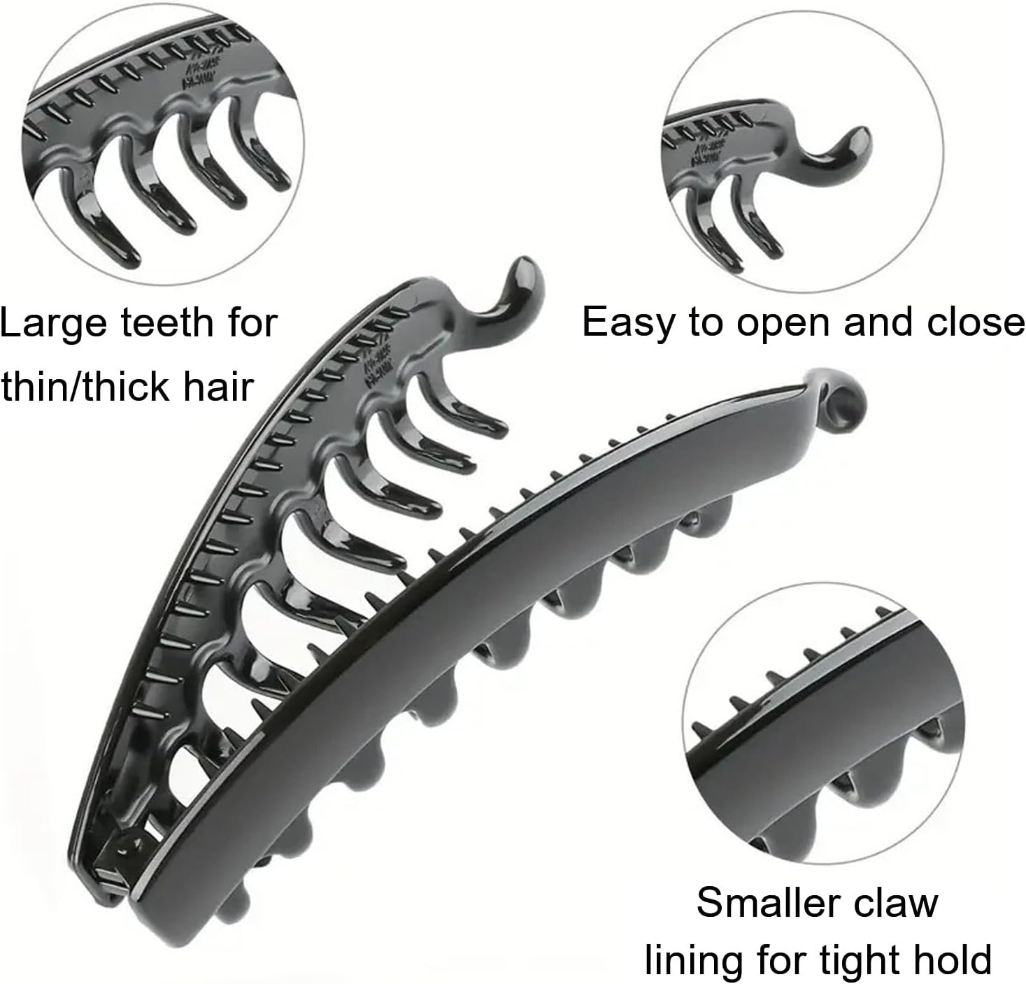 Pack of 4 Banana Clip Vintage, Banana Clip Hair, Ponytail Hair Clip, Large Banana Hair Clip, Banana Clips Grip Combs, Women'S Hair Clips for Fashionable Hairstyles and Hair Styling image number 2