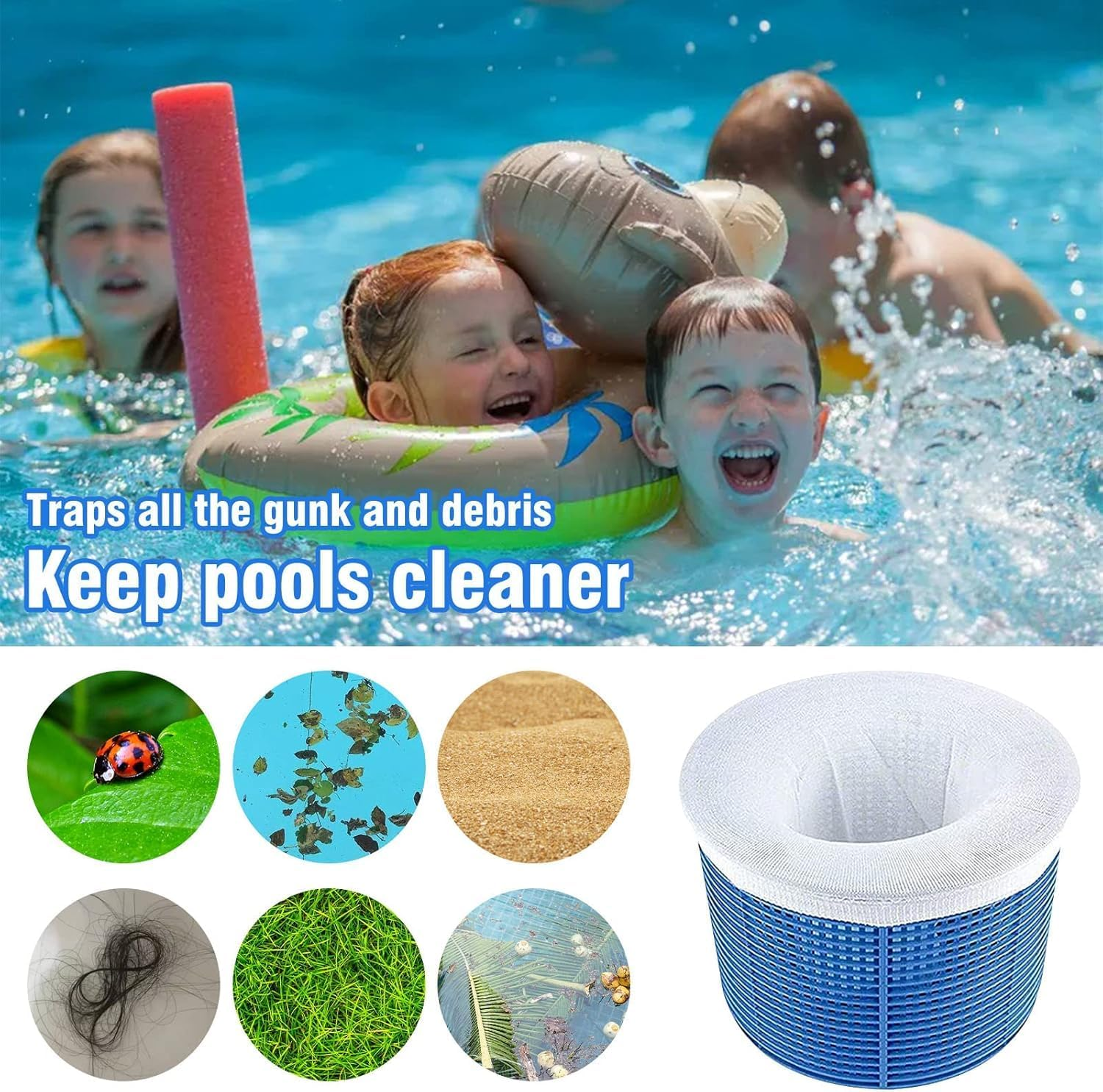 30PCS Pool Skimmer Filter Socks for above Ground and Inground, Pool Skimmer Basket Nets, Ultra Fine Mesh Screen Socks for Pool Skimmer Basket image number 5
