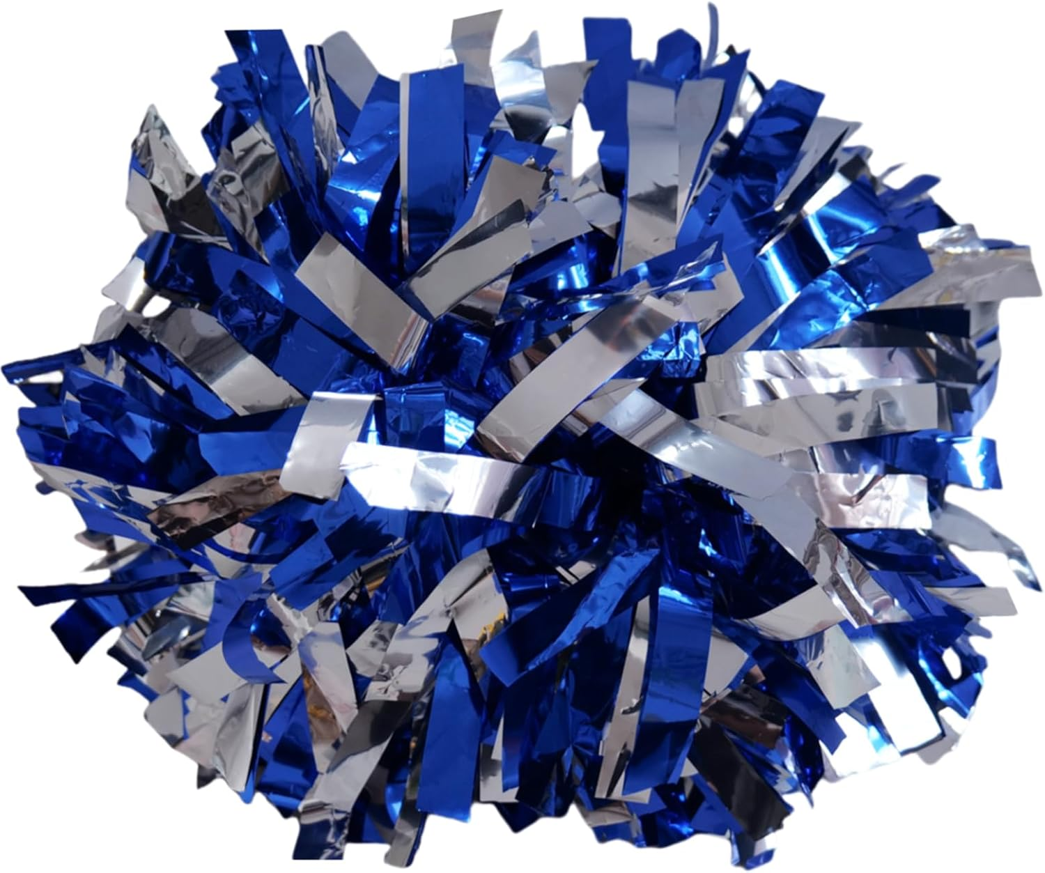 Aiviwiai Pom Poms Cheerleading with Baton Handle - Metallic Fluffy Cheer Pom Poms for Adults Kids - Cheerleading Cheerleader Pom Poms for Cheer Squad Daily Training Team Spirit (Pack of 2) image number 5