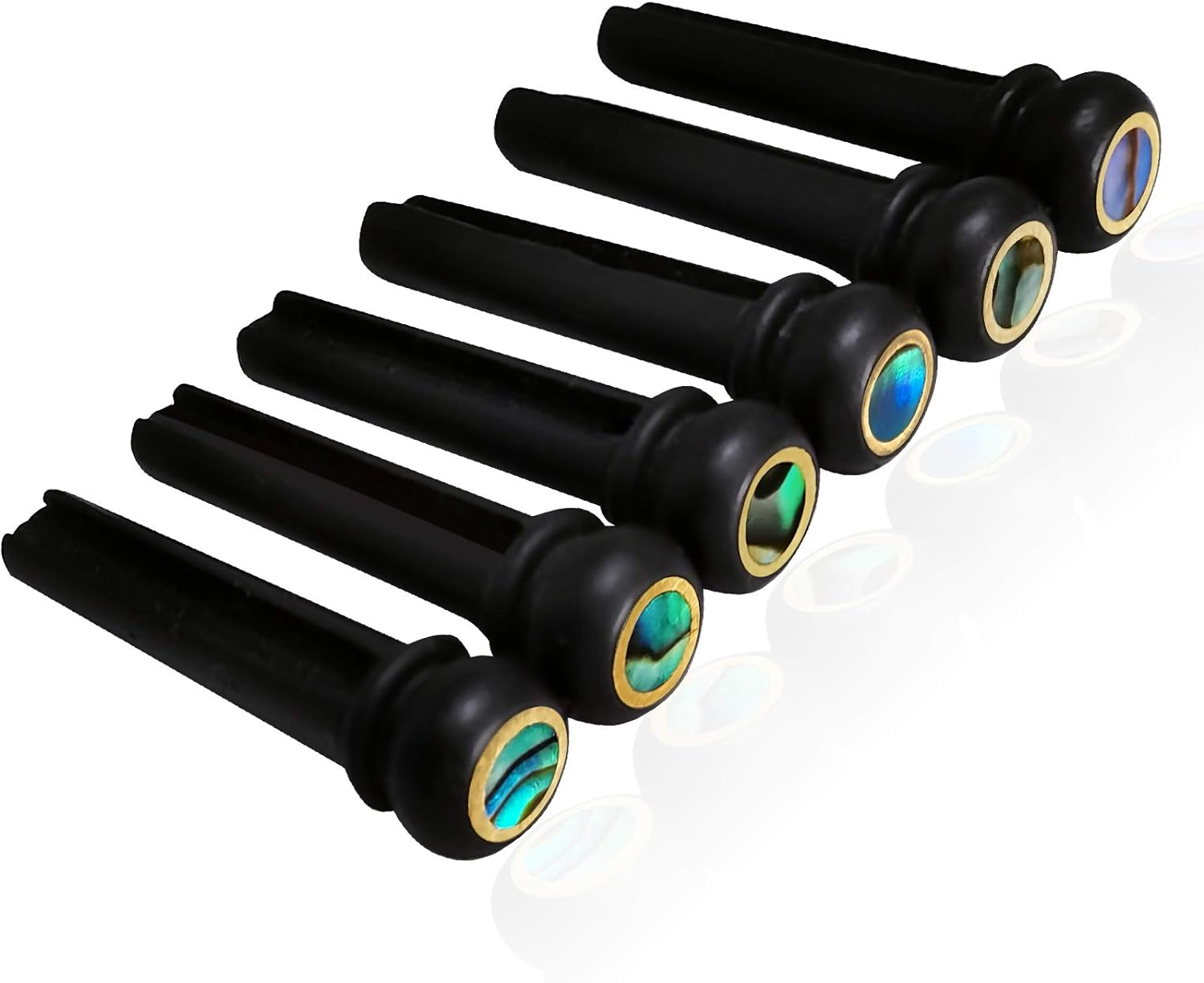 Ebony Guitar Bridge Pins Endpin Inlaid Abalone Dot Acoustic Guitar Replacement Parts Accessories image number 2