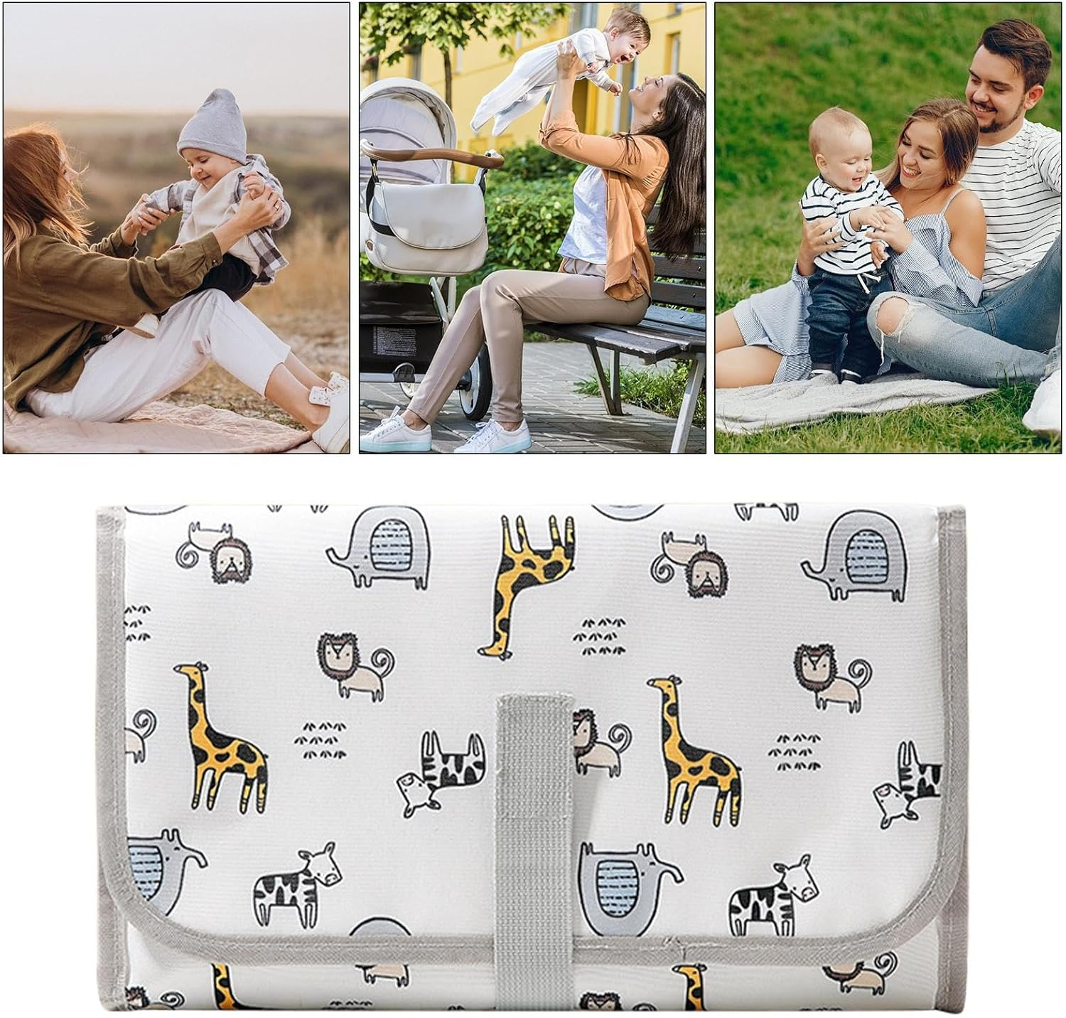 Diaper Changing Pad - Diaper Changing Mat Waterproof - Foldable Travel Accessories with Wipes Pocket for Stroller Boy Girl Parents Dad Nursery Daycare Hospital Airplane image number 4