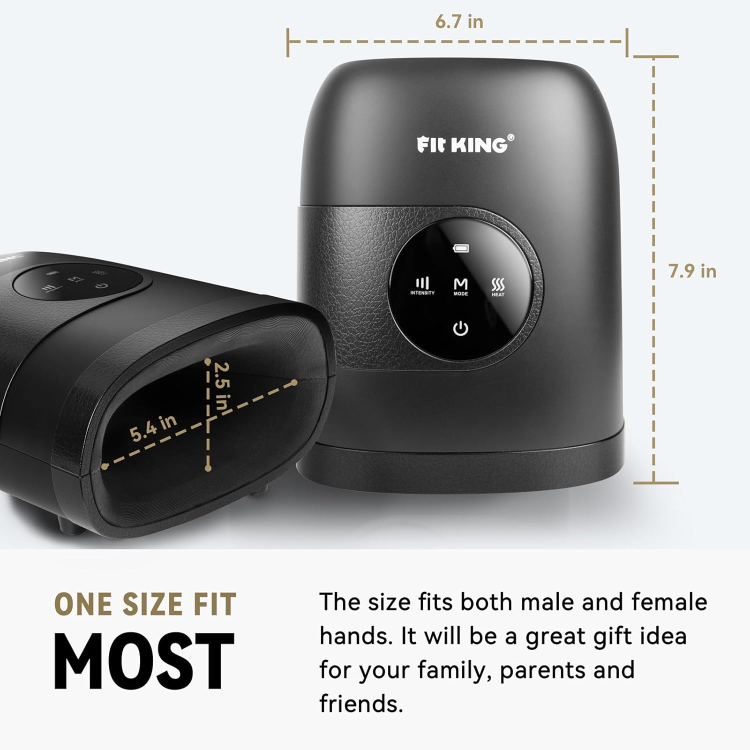 FIT KING Hand Massager, Cordless Hand Massager with Heat for Arthritis, Carpal Tunnel and Finger Numbness, 3 Modes & Levels, Ideal Gifts for Women