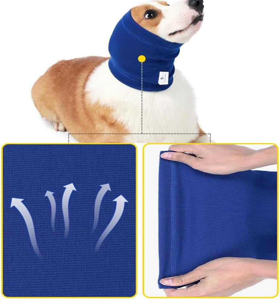 Dog Ear Wrap, Quiet Dog Fireworks Muffs, Ears Covers Hood for Noise Bath,The Grooming and Force Drying Pet Ears Protector and Warmer - M image number 2