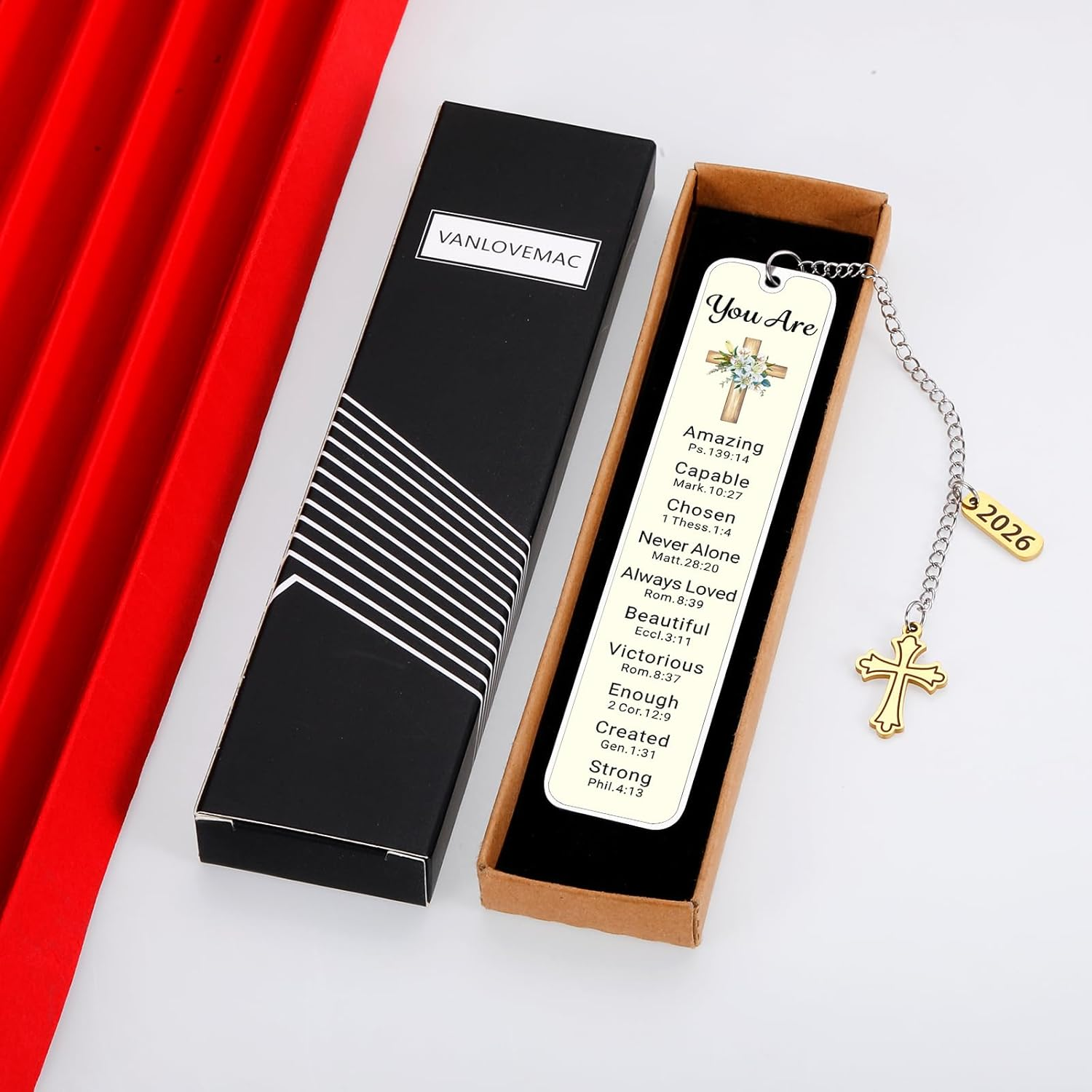 Baptism Gifts for Girls Boys Chritsian Bookmark First Communion Christening Gifts for Goddaughter Godson Godchild Baby Shower Adult Baptism Gifts for Women Men Friends Catholic Religious Bookmarks image number 1