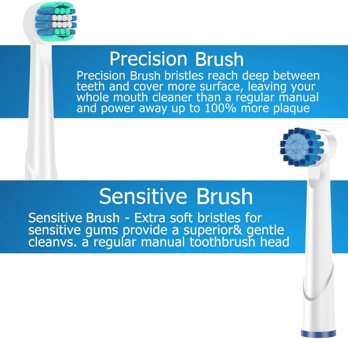 KHBD Replacement Heads Compatible with Oral B Braun Toothbrushes Electric- 16 Pack Professional Precision & Sensitive Brush Heads Refill for Oral B 7000/Pro 1000/9600/ 5000/3000/8000 image number 5