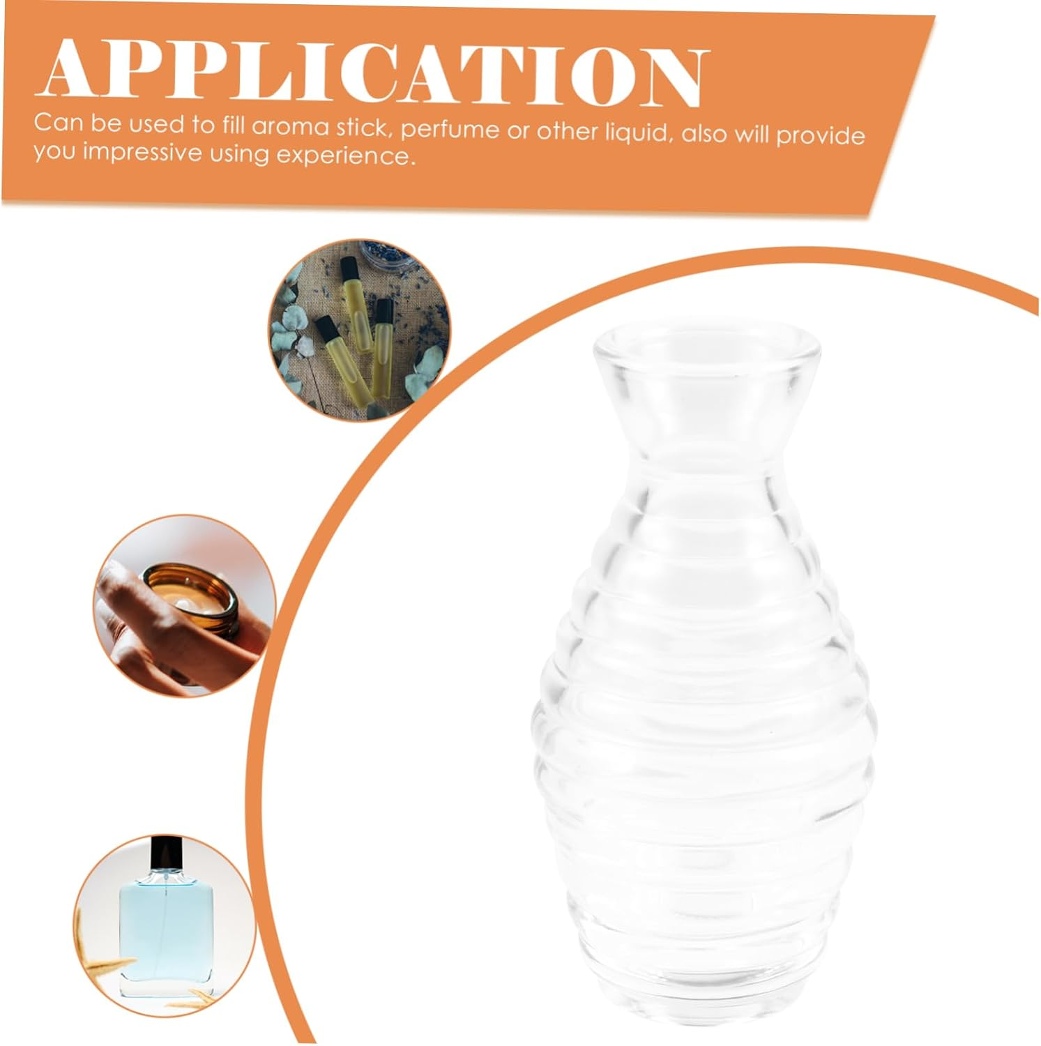 LIFKOME 6Pcs Wide Mouth Aroma Bottles Artistic Glass Aromatherapy Jars Mist Spray Bottle image number 6