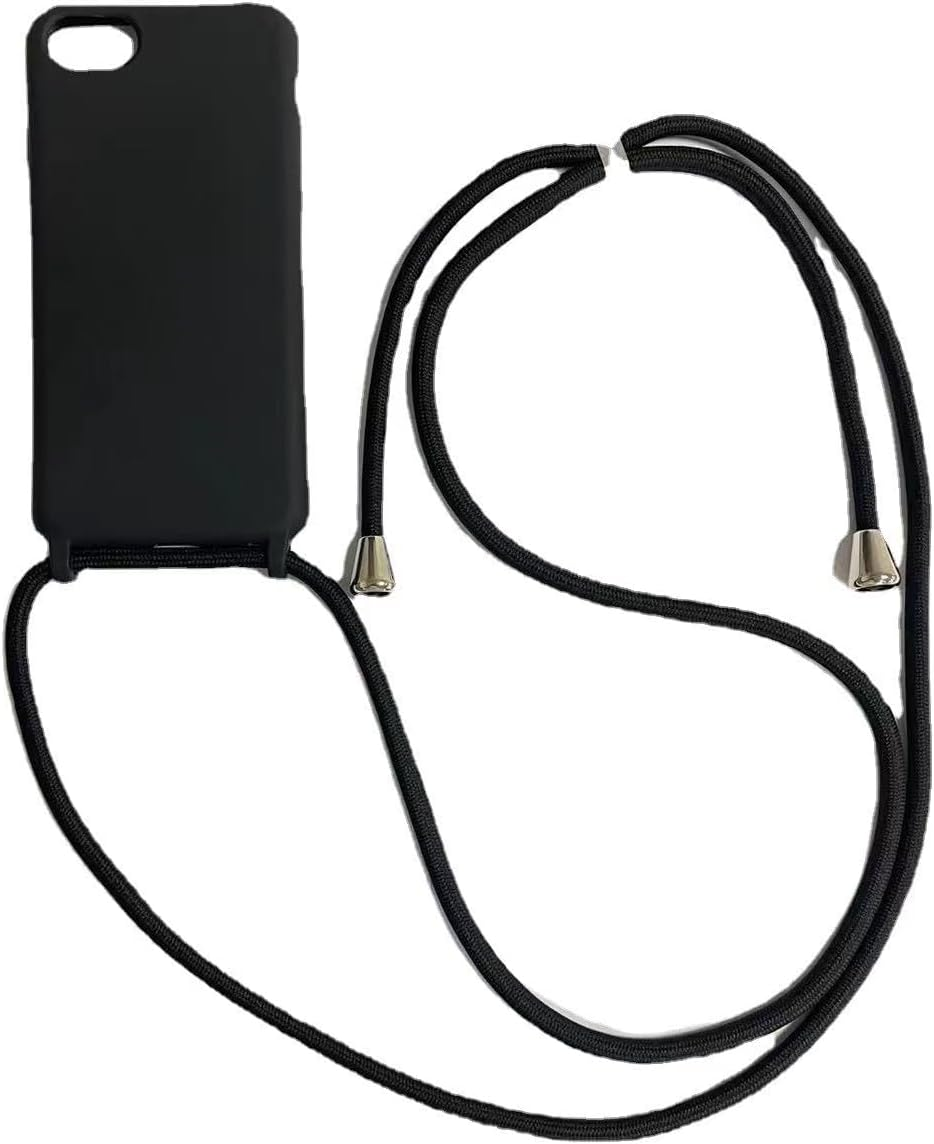 Compatible for Iphone 13 Case,Silicone Crossbody Cover TPU Shell Adjustable Cord Lanyard Slim Stylish Shockproof Case-Wine Red