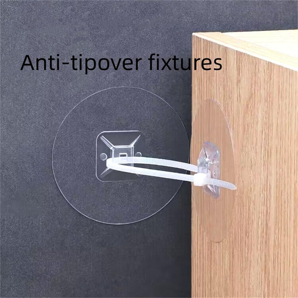 No Drill Self-Adhesive Furniture Wall Anchors, 30 Pieces Furniture Prevent Falling anti Tip Furniture Wall Anchors,Self-Adhesive Wall anti Tip Furniture Anchors image number 6