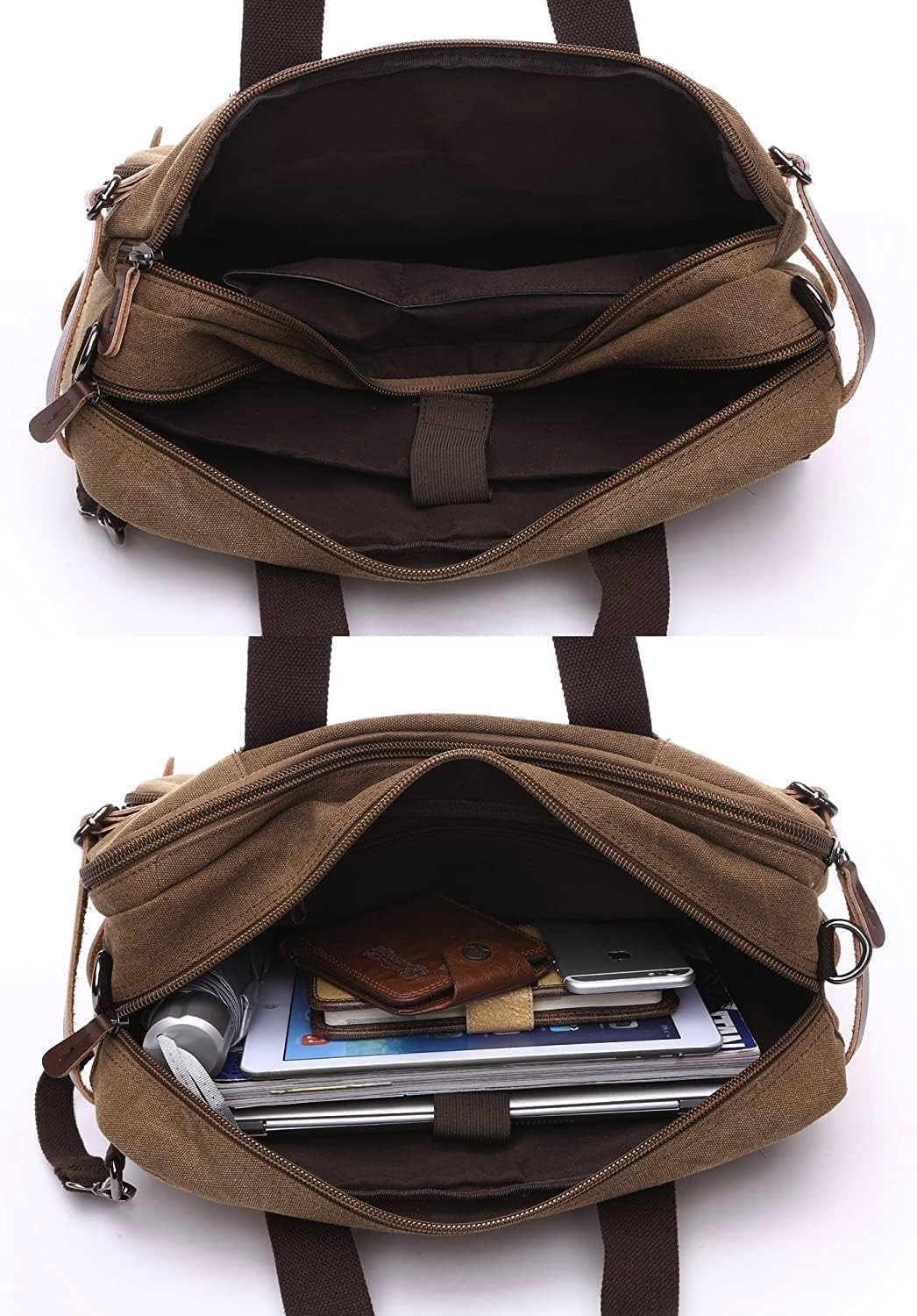 15.6 16 Inch Laptop Backpack, Convertible Crossbody Bag Men Women Multifunctional Messenger Bag Briefcase Laptop Handbag for Business/Travel image number 5