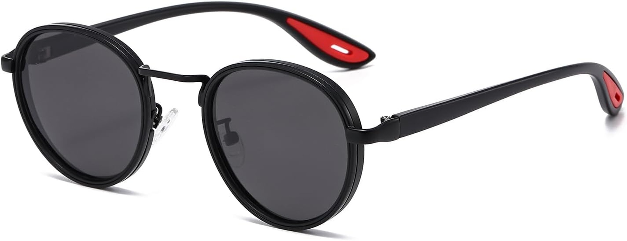 LJCZKA Retro round Polarized Sunglasses for Men Women Vintage Circle Polarised Sunglasses Trendy Metal Frame UV400 Protection