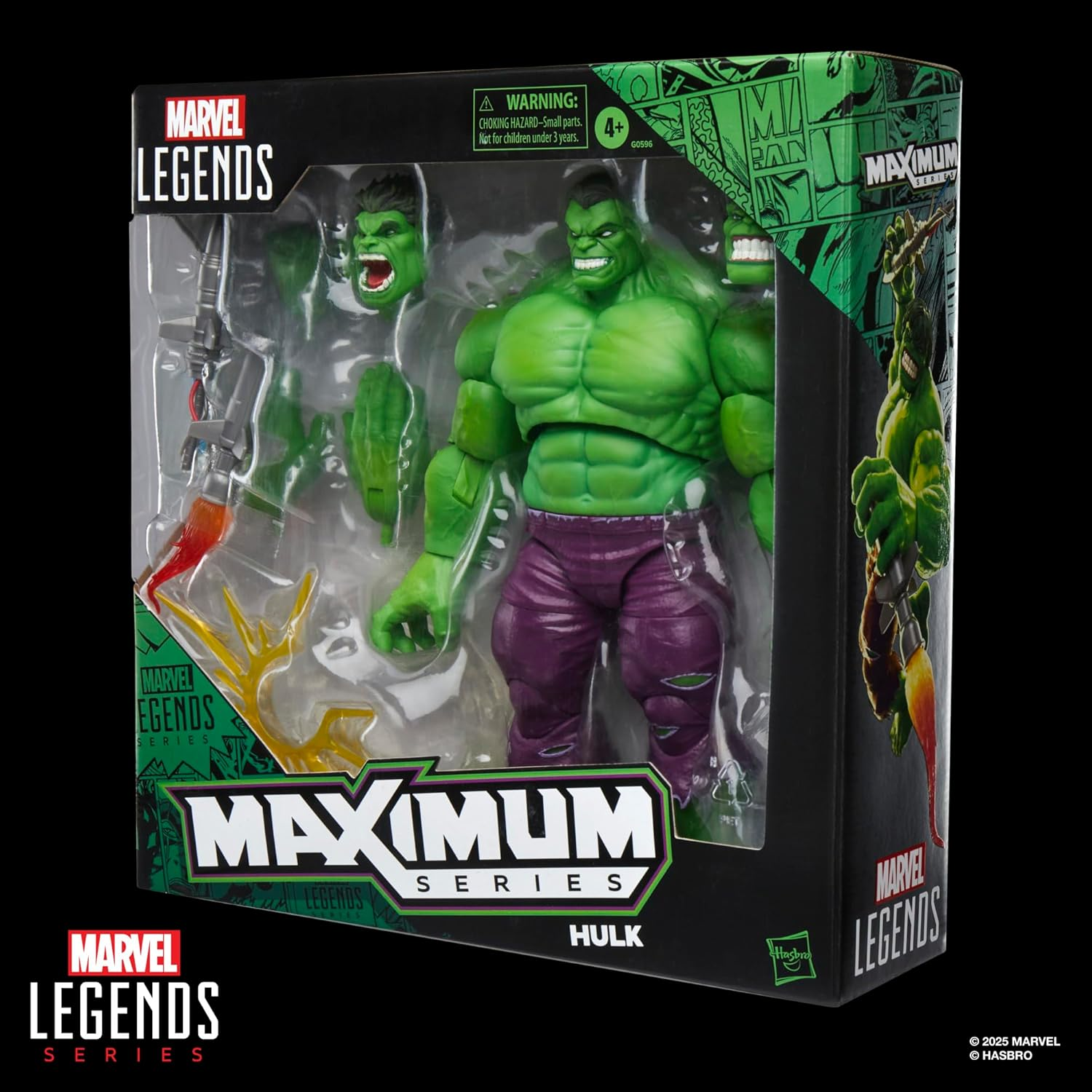 Marvel Legends Maximum Series Hulk, Deluxe Hulk Comics Collectible 6-Inch Scale Action Figure with Incredible Articulation and Smashing Accessories image number 1
