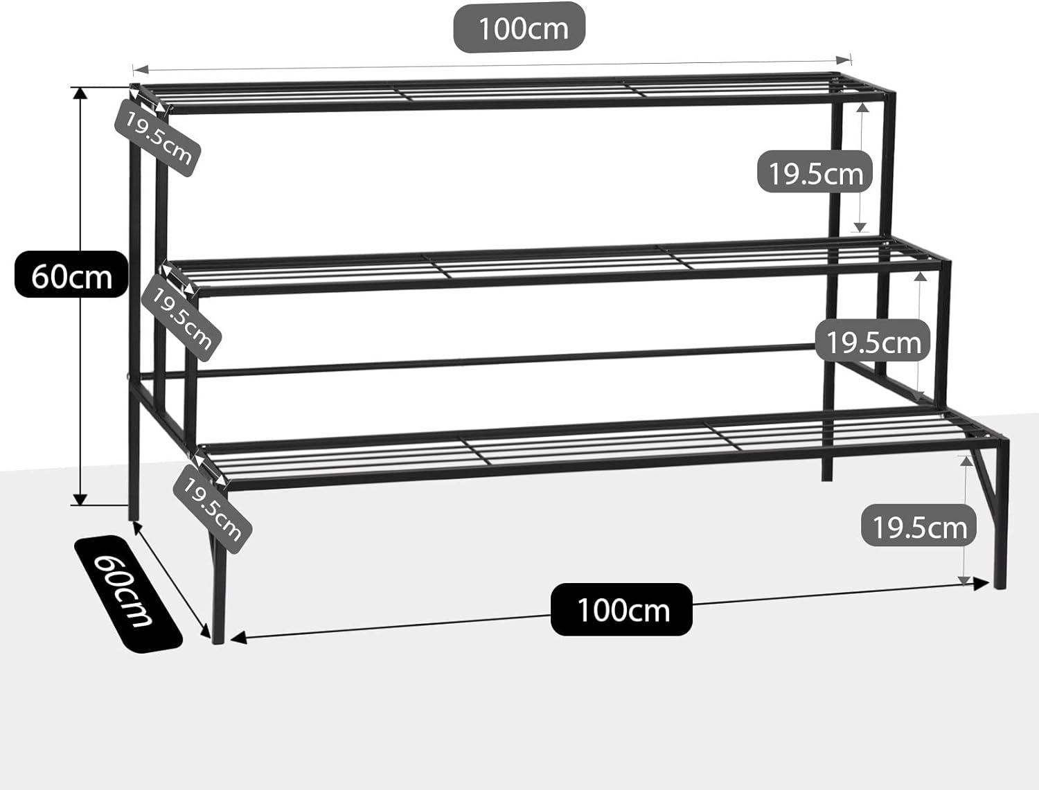 Vintage 3-Tier Plant Stand Metal Flower Pots Display Shelf for Garden Patio Yard Decoration Rack image number 1