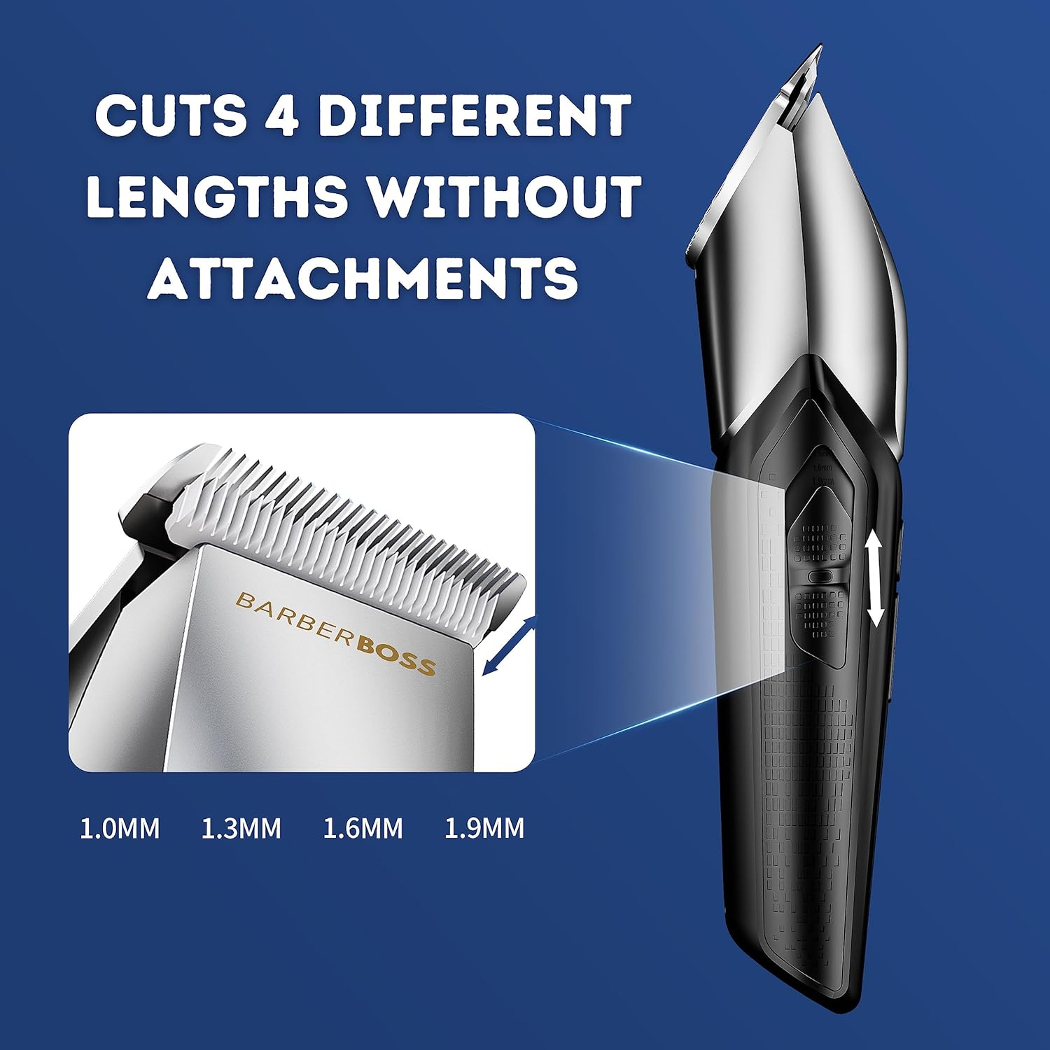 Barberboss Pet Clipper - Slim Design 100% Waterproof Multiple Accessories 8 Combs Ceramic Head LED Indicator Dog Cat Trimmer QR-9083 image number 3