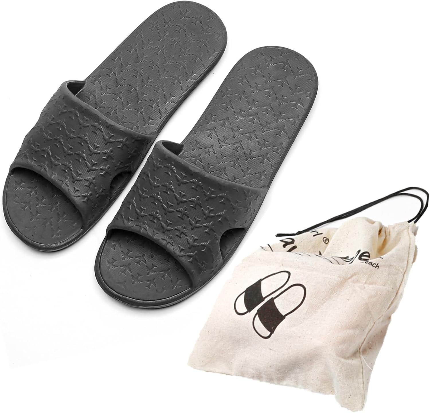 Anmerl Travel Slippers for Women and Men, Portable Foldable Slippers with Cotton Storage Bag, Soft Comfy Non-Slip Quick Dry House Bathroom Shower Shoes Spa Gym Swimming Beach Sandals
