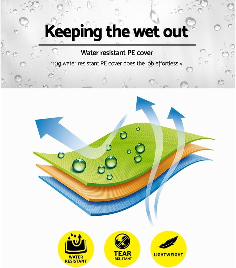 Instahut 3X6 Marquee Gazebo, Pop up Camping Tent Wedding Gazebos Garden Shed Outdoor Party Canopy Patio Carport Car, Mesh Window Wall 2 Door Panel Carry Bag Water Resistant and UV White