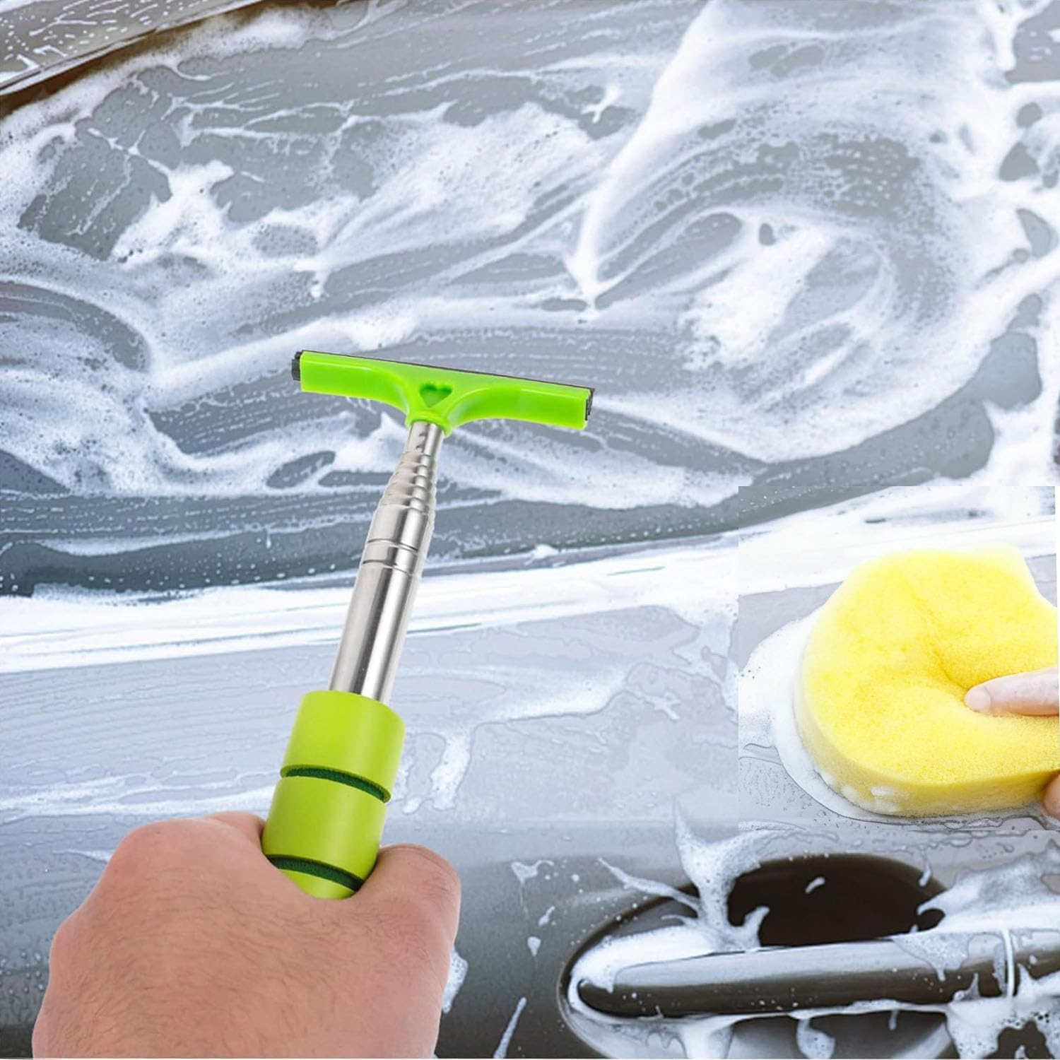 3 Pcs Car Side Mirror Squeegee,Retractable Rearview Wiper,Auto Glass Squeegee for Rainy Foggy Weather,Portable Cleaning Tool for All Vehicles,Windshield Cleaner with Long Handle for Windows image number 5