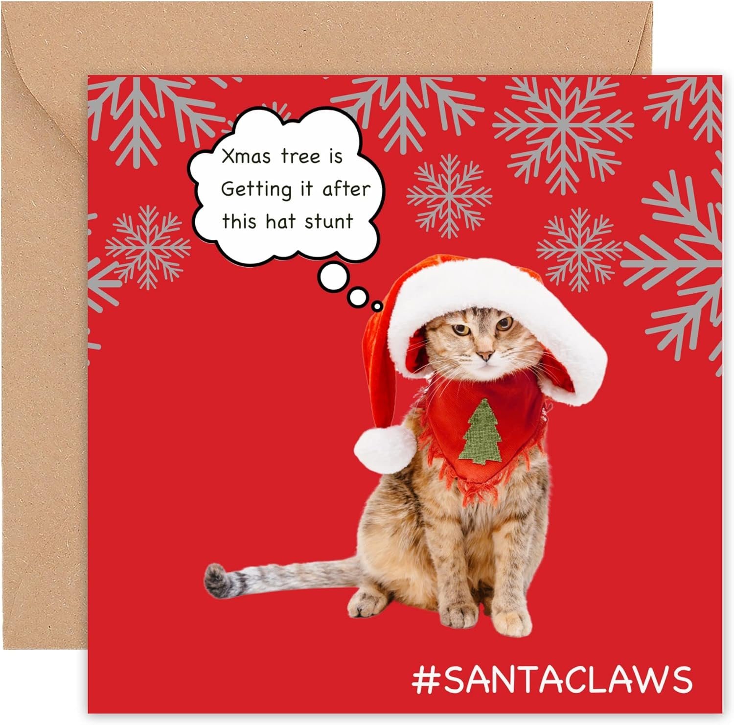 Felbridge Studio - Cat Christmas Cards - Funny Humorous Xmas Card for Daughter Son Mum Dad Husband Wife Friends Family Cousin Boyfriend Him Her Nephew - Handmade Gift Luxury Fancy Rude - 2023-14Cm