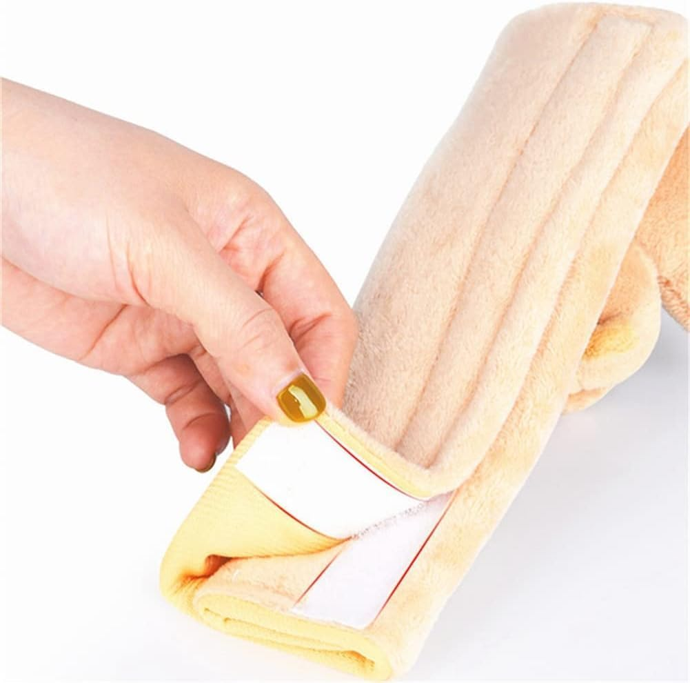 Car Seat Belt Cushion Seat Belt Strap Cover, Cute Animal Plush Shoulder Strap Pad Adjustable Super Soft Belt Protector for Adults (Grey, 22.5 * 6.5CM) image number 3