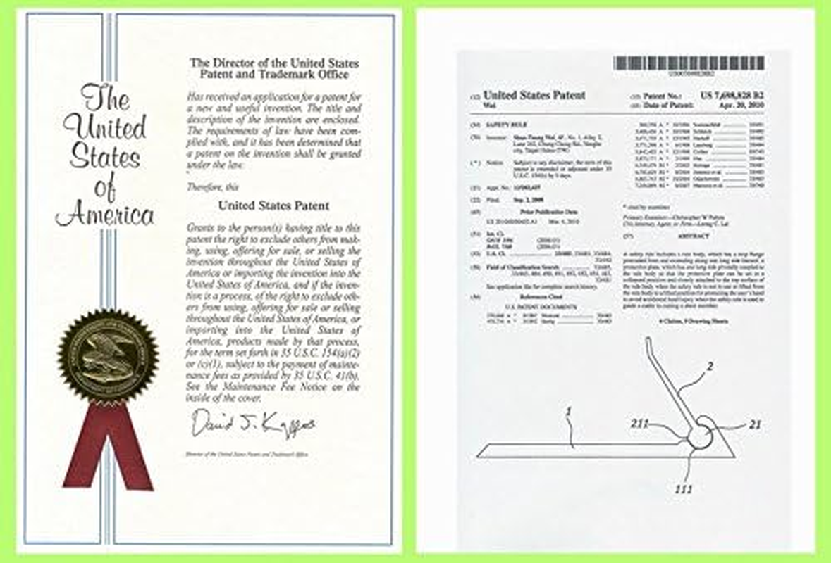 Ruler, New Design 30 Cm (12 Inch) Metal Craft Safety Ruler,Light Weight with Folding Safety Guard.Use with Rotary Cutter,Stanley or Xacto. for Paper,Leather,Fabric,Quilting,Scrap Booking,Art,Office. image number 1