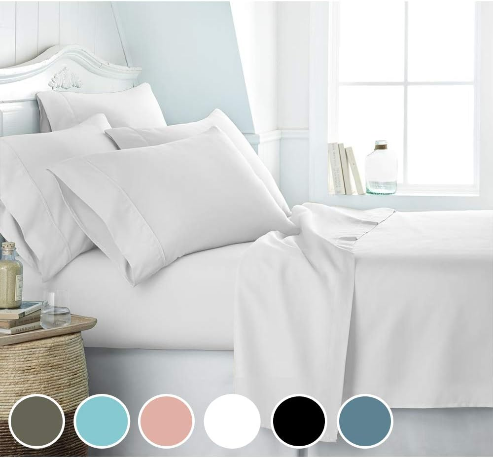 2000TC Bamboo Cooling Ultra Soft Breathable Sheet Set (White, Double) image number 4