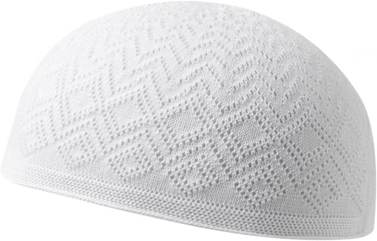 TRADERPLUS Turkish Muslim Kufi Hats for Men, Islamic Muslim Knitting Kufi Topi Prayer Hat White image number 1