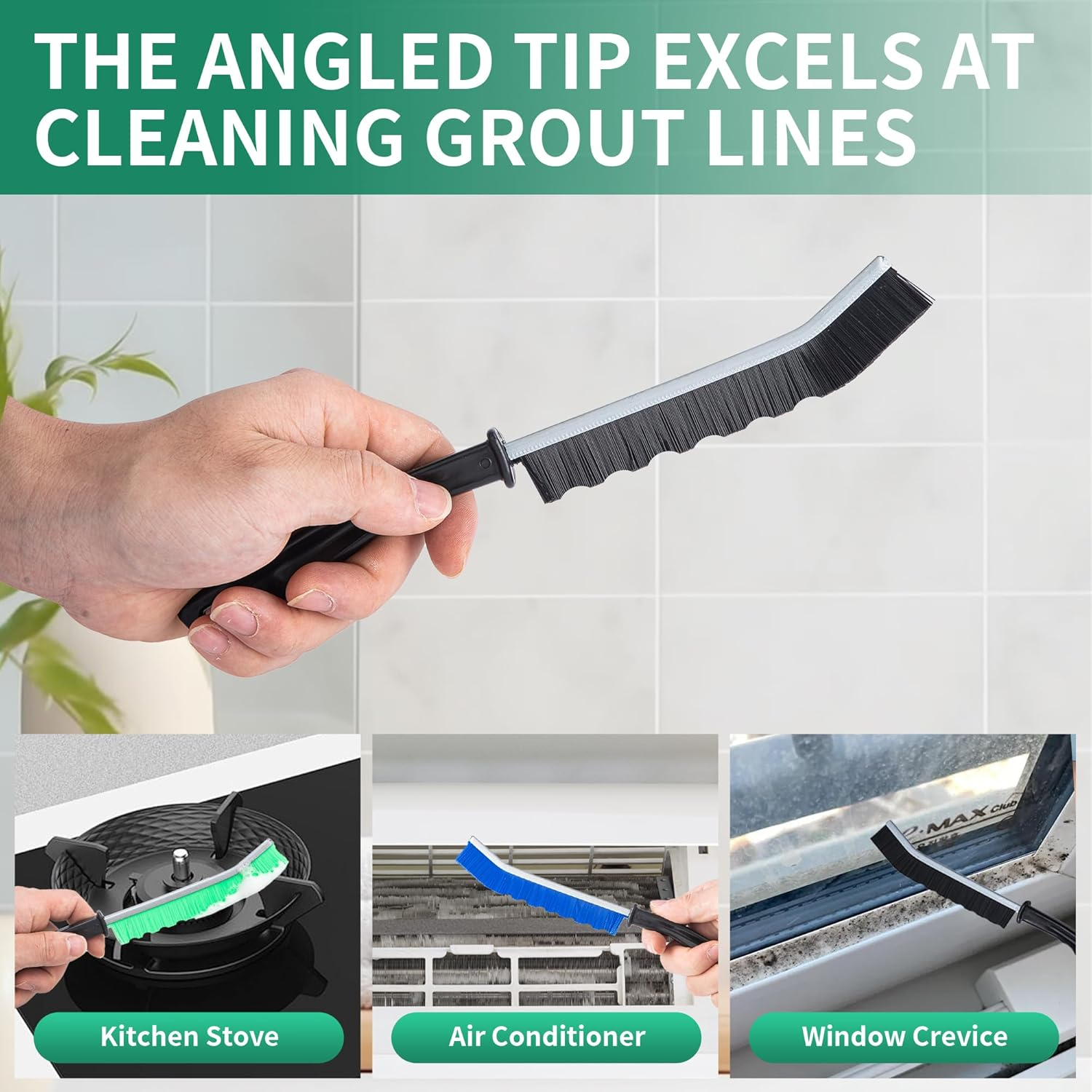 6-Pack Hard Bristle Crevice Cleaning Brush, Best Tool for Cleaning Grout, Gaps, and Sink, Home Cleaning Essentials, Crevice Cleaning Tool for Kitchen and Household Use image number 2