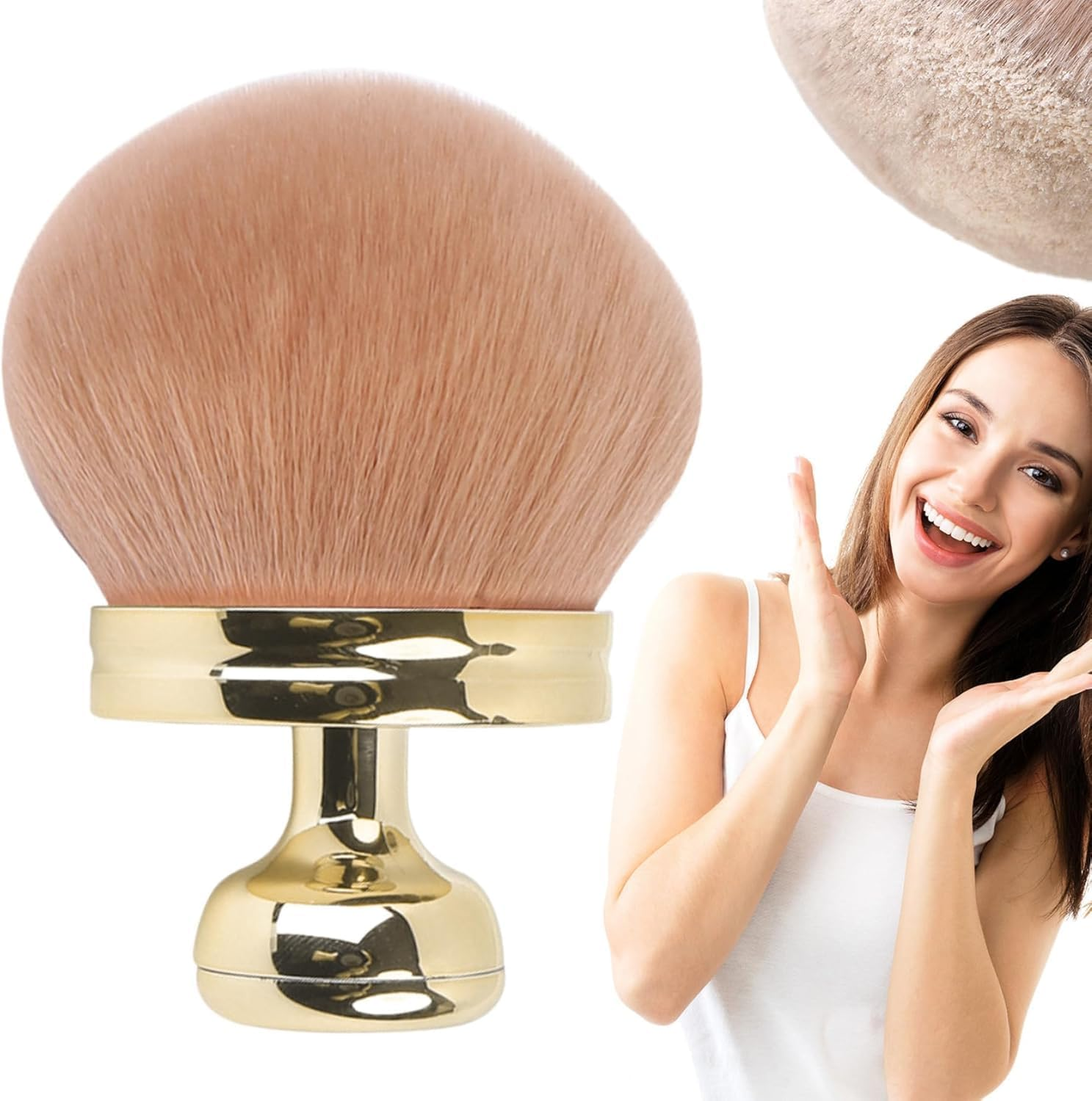 1Pc Extra Large Self Tanning Kabuki Brush - Wide Head Bronzer Body Makeup Brush for Self Tanner and Back Applicator image number 2