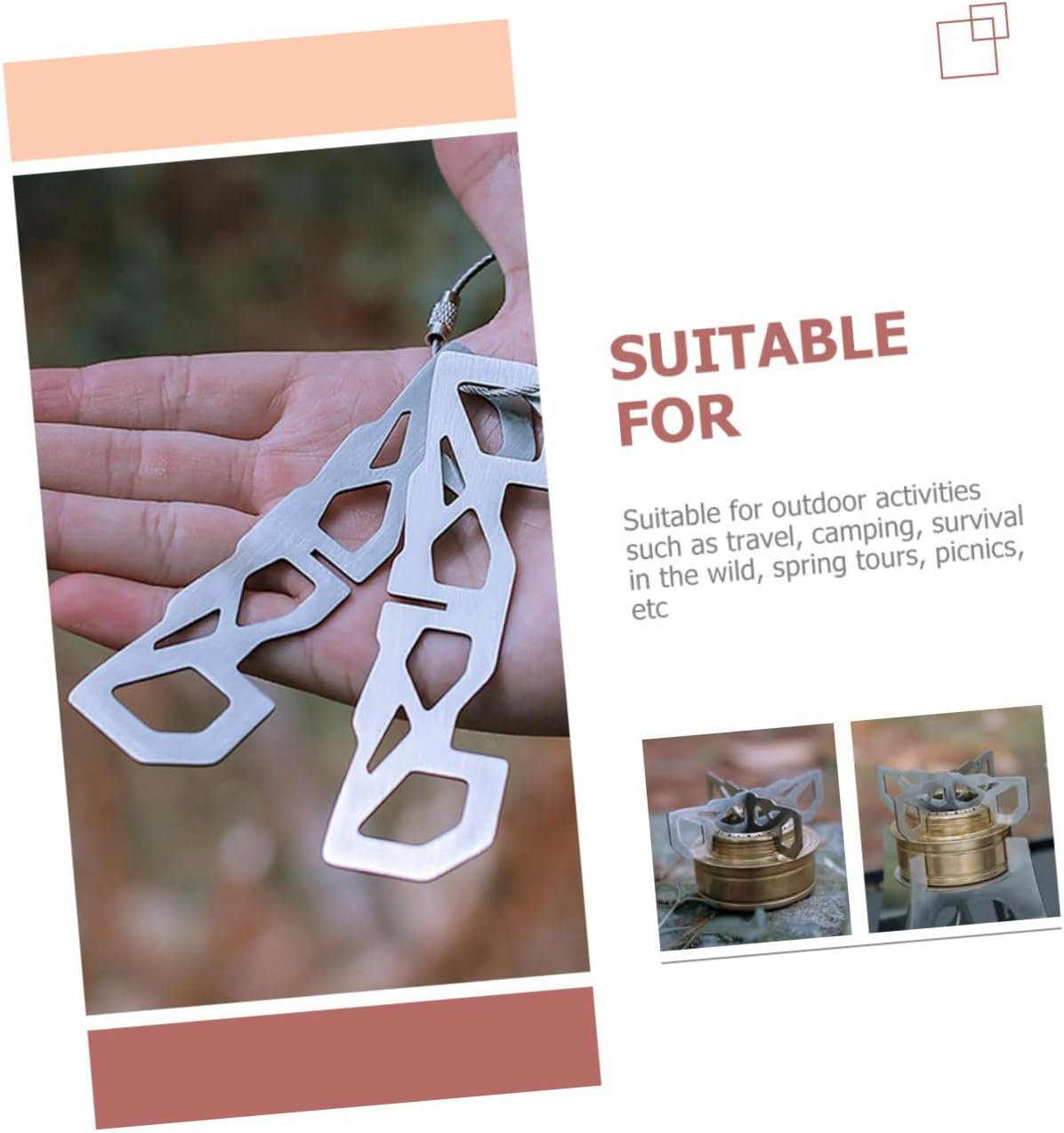 Alcohol-Stove Holder Camping Stove Stand Sturdy Furnace End Holder Outdoor Cooking Gear image number 3