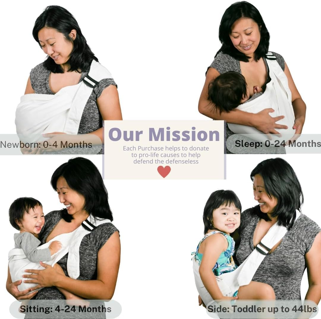 Baby Wrap Carrier | All-In-1 Original Breathable Baby Sling | Baby Carrier Newborn to Toddler | Baby Wrap Sling | Lightweight Baby Carrier Sling