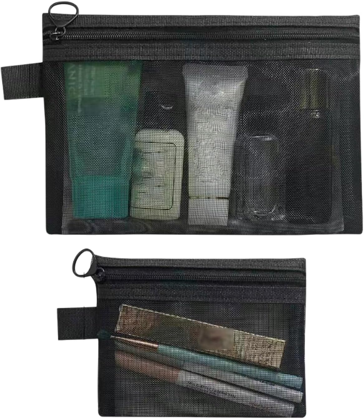 Women'S Cosmetic Bag, Small Cosmetic Bag, Mini Toiletry Bag, Cosmetic Bag, Travel Cosmetic Bag, Cosmetic Bag with Metal Zip for Travel (Black) image number 5