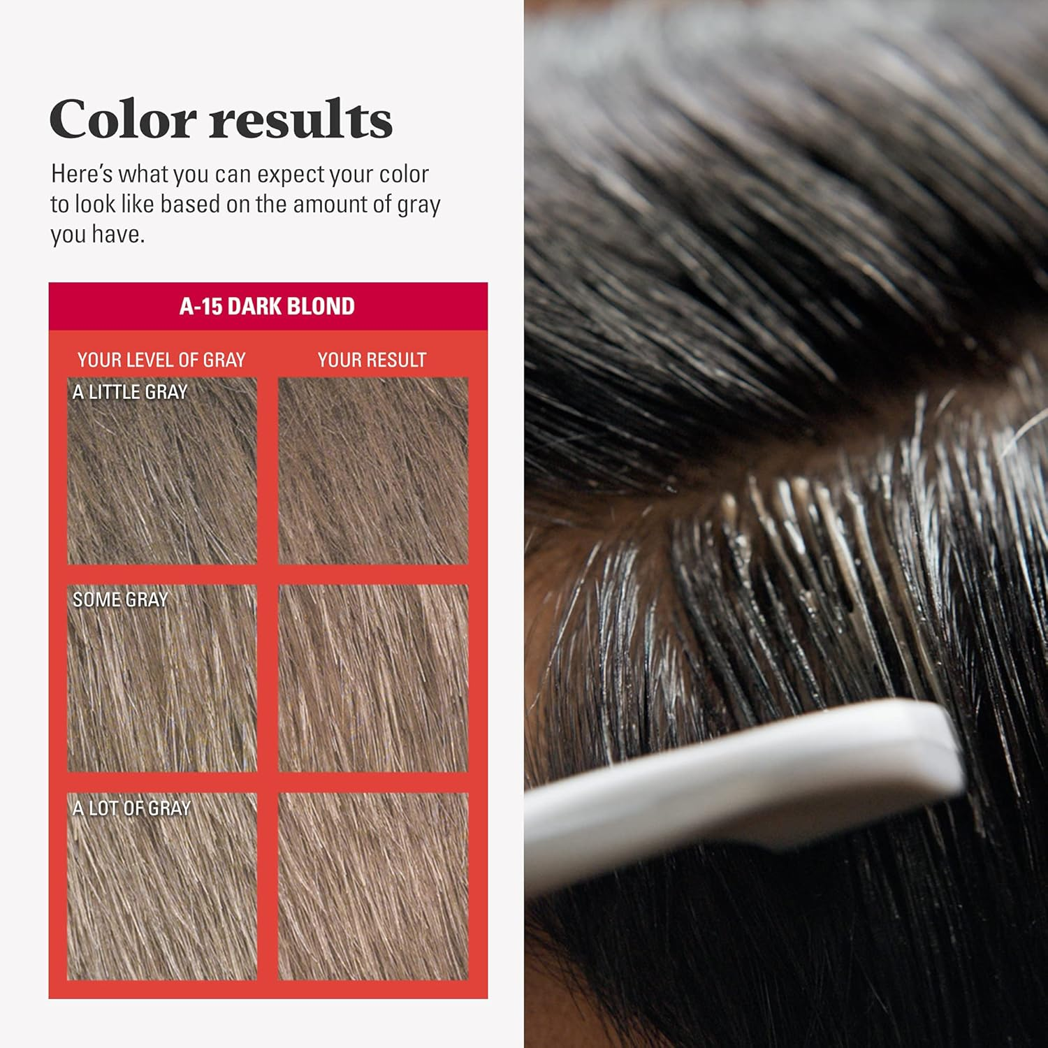 Just for Men Easy Comb-In Color Mens Hair Dye, Easy No Mix Application with Comb Applicator - Dark Blond, A-15, Pack of 3 image number 3