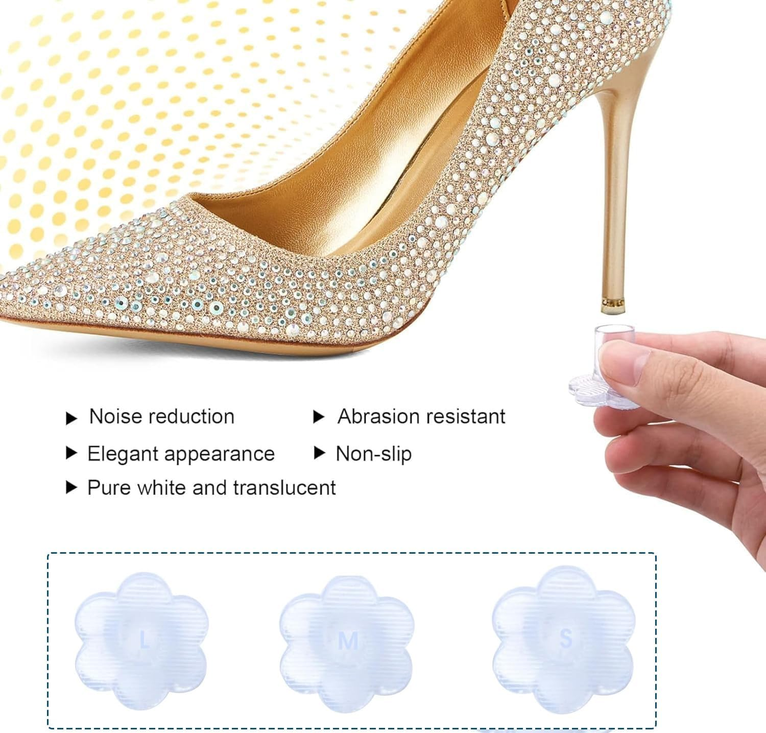SILHOL Heel Protectors for Grass 6 Pairs, 3 Sizes High Heel Stoppers for High Heels, Clear Stiletto Heel Caps for Walking on Grass and Uneven Floor image number 5