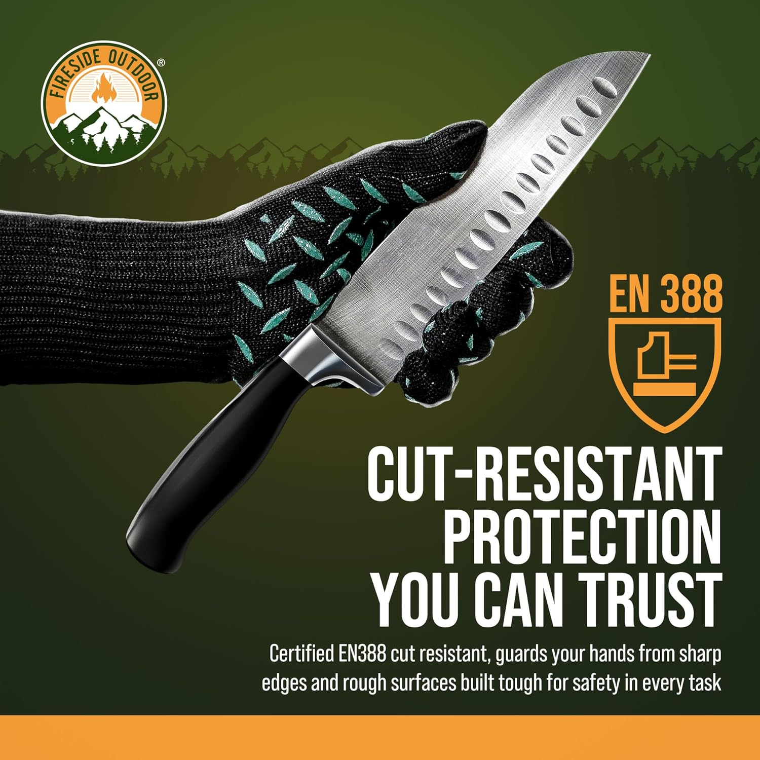 Fireside Outdoor Thermal Resistant Gloves - BBQ Gloves, Fire Gloves, Heat Resistant BBQ Gloves, Campfire Gloves, Fire Protection Gloves, Heat Proof Gloves, Hot Gloves for Grilling, 932&deg;F Resistance image number 3